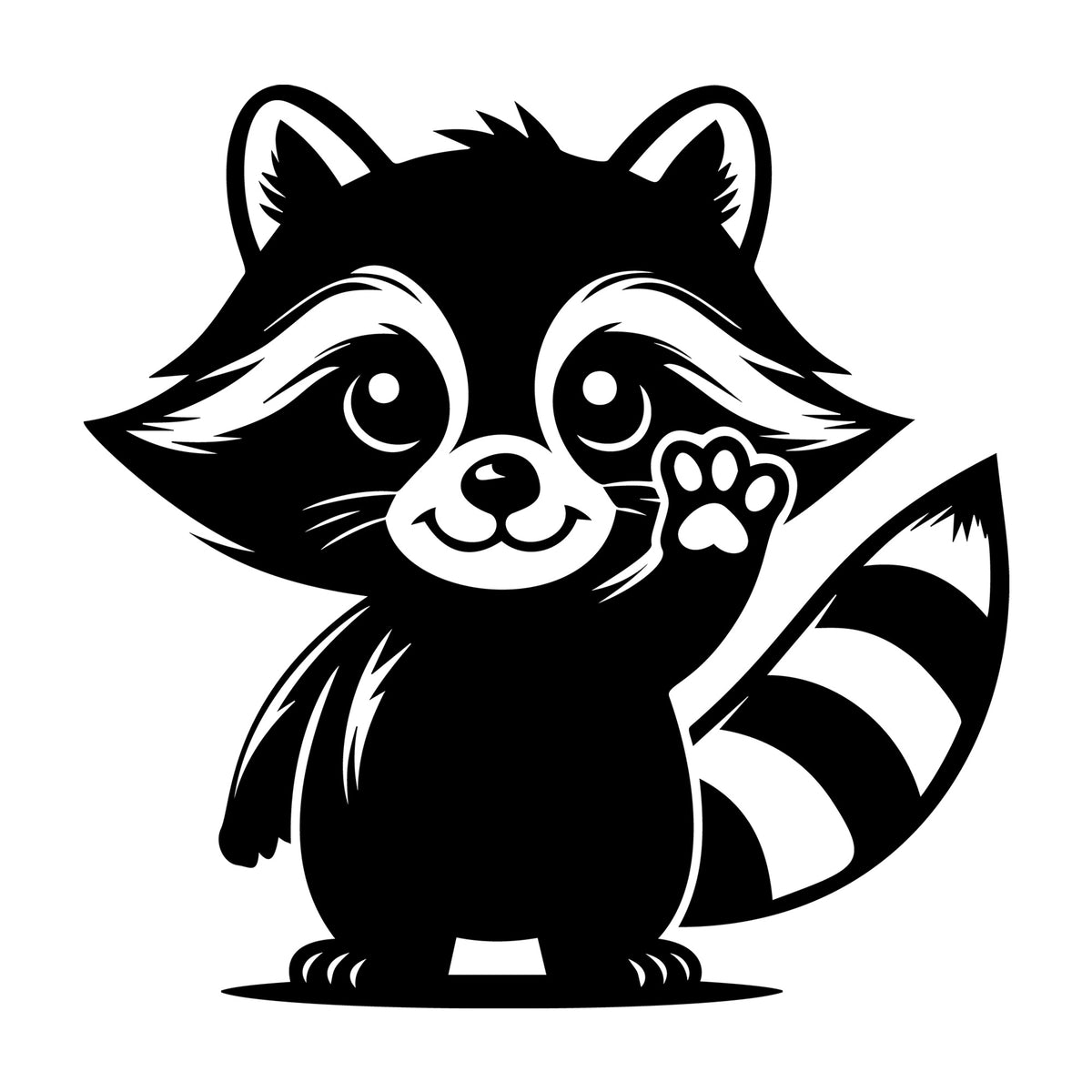 Raccoon SVG design for Cricut, Silhouette, laser cutting, vinyl, sublimation, and craft projects.