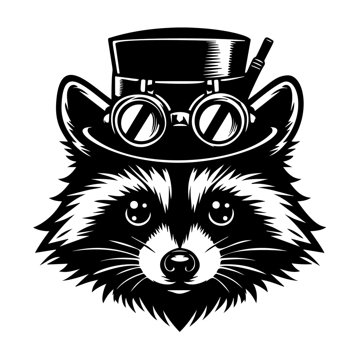 Raccoon SVG design for Cricut, Silhouette, laser cutting, vinyl, sublimation, and craft projects.