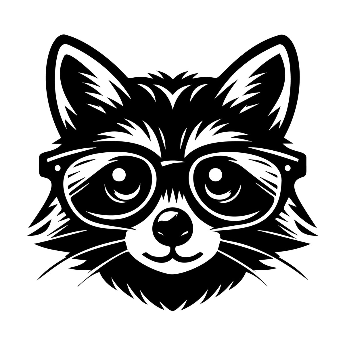 Raccoon SVG design for Cricut, Silhouette, laser cutting, vinyl, sublimation, and craft projects.