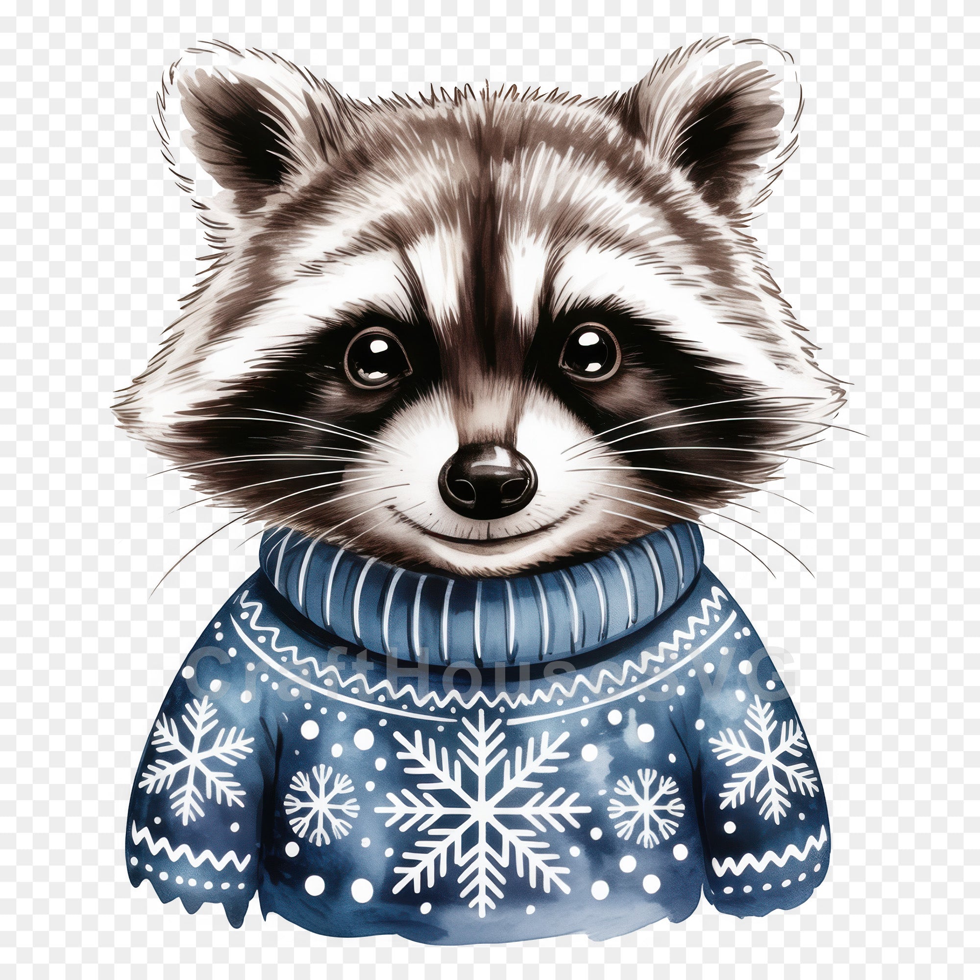 Woodland Animals Christmas Sweater Clipart Bundle