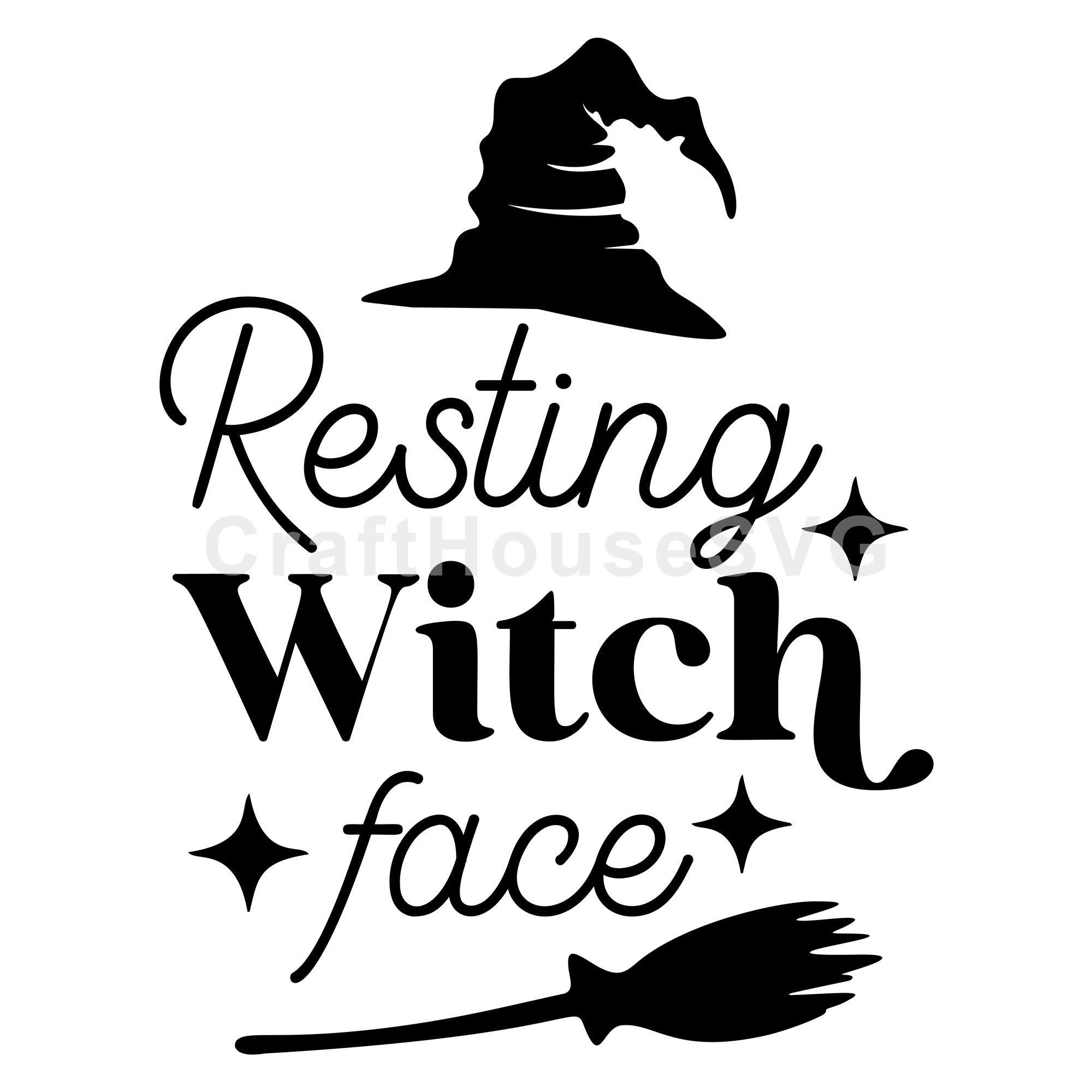 Resting Witch Face SVG