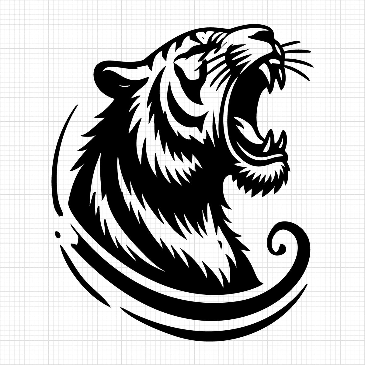 Roaring Tiger Silhouette