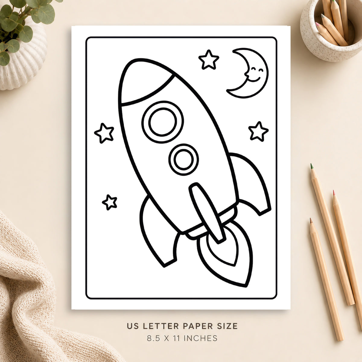 Rocket Coloring Page 1