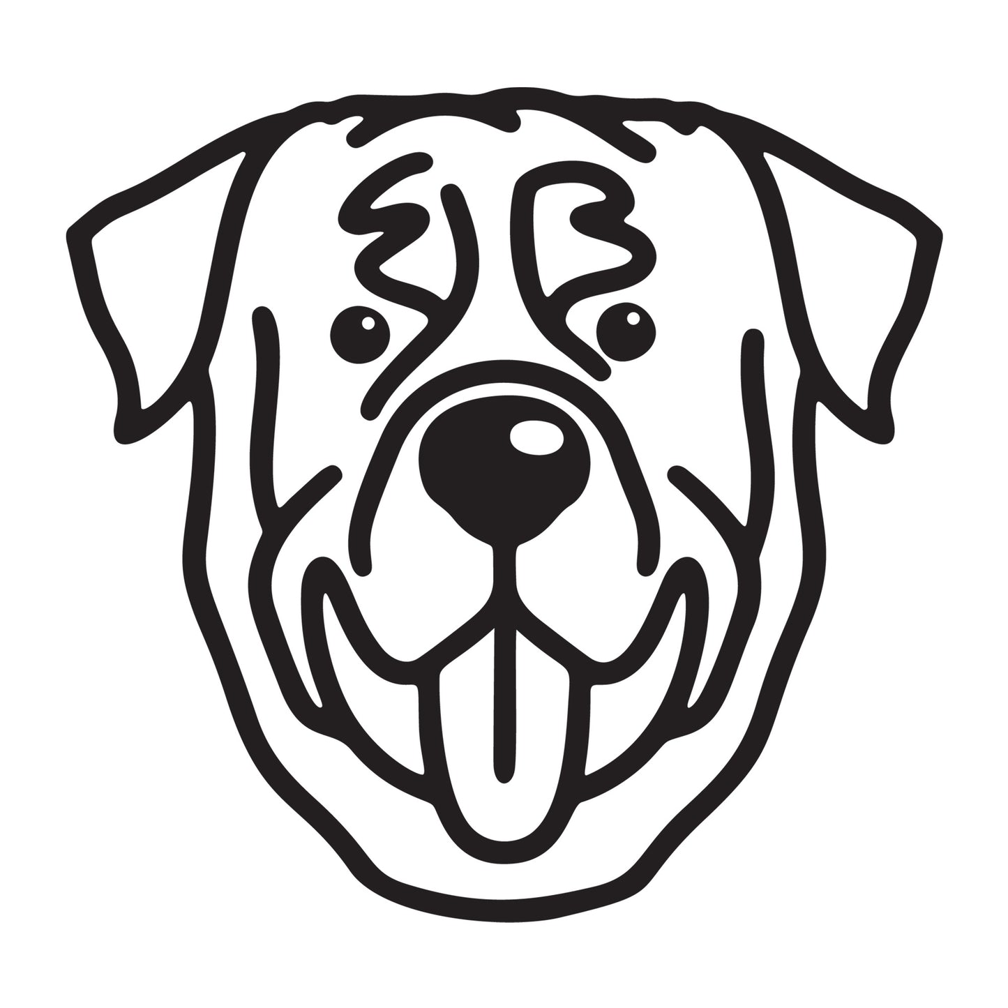 Rottweiler SVG dog outline design for Cricut, Silhouette, laser cutting, vinyl, sublimation, and pet craft projects.
