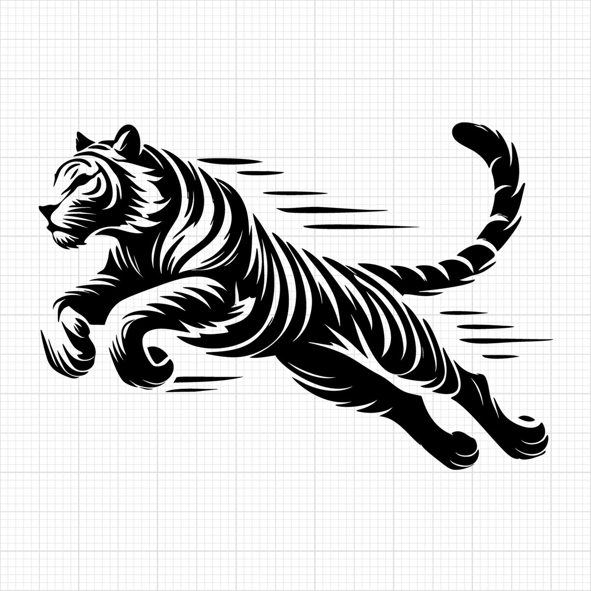 Running Tiger Silhouette