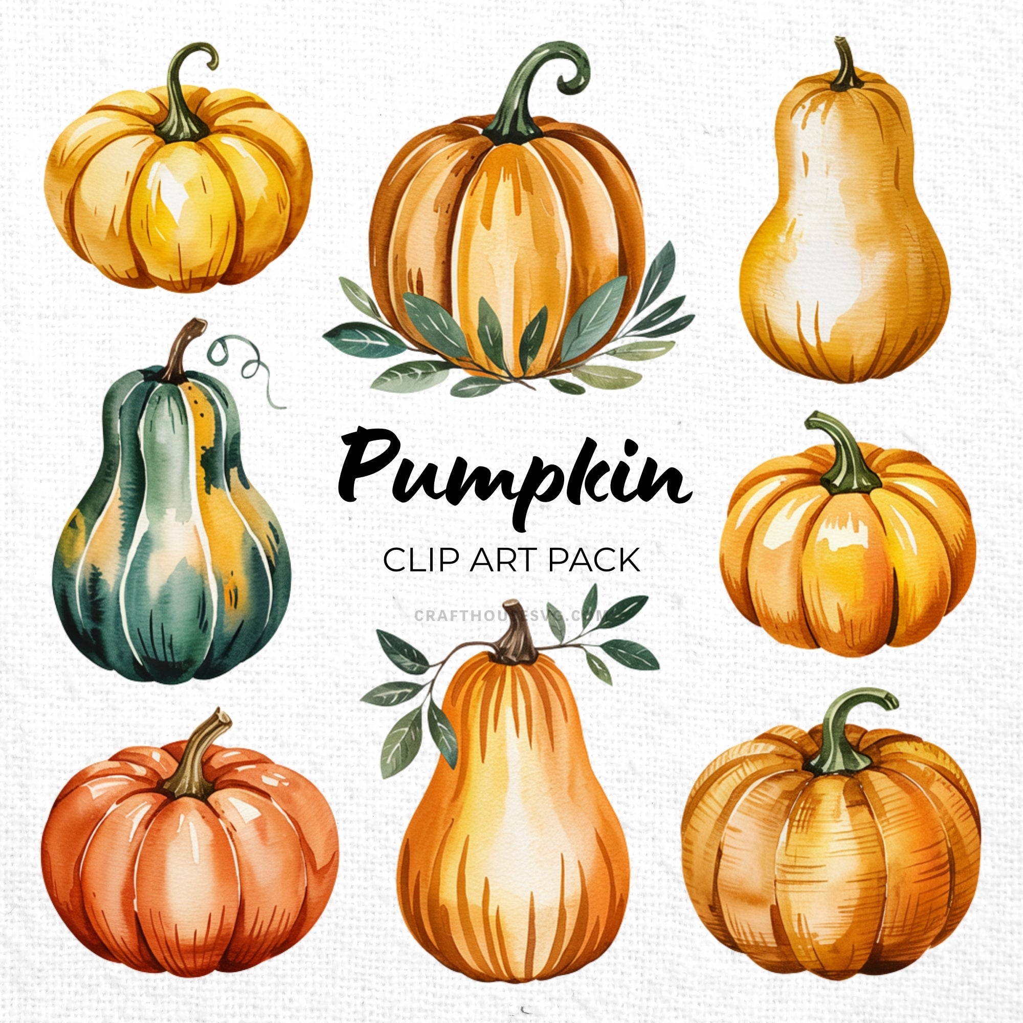 Pumpkin Clipart Sublimation Bundle PNG