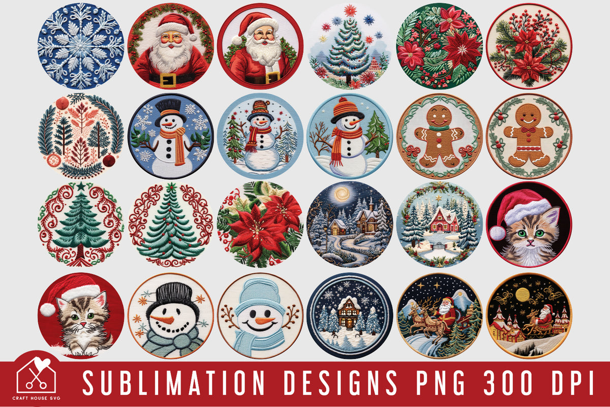 Mega Christmas Sublimation ornament PNG Bundle By Elenazlata_Art