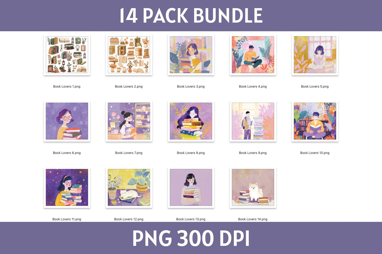 Book Lovers 20 oz Skinny Tumbler Wrap Bundle Sublimation PNG