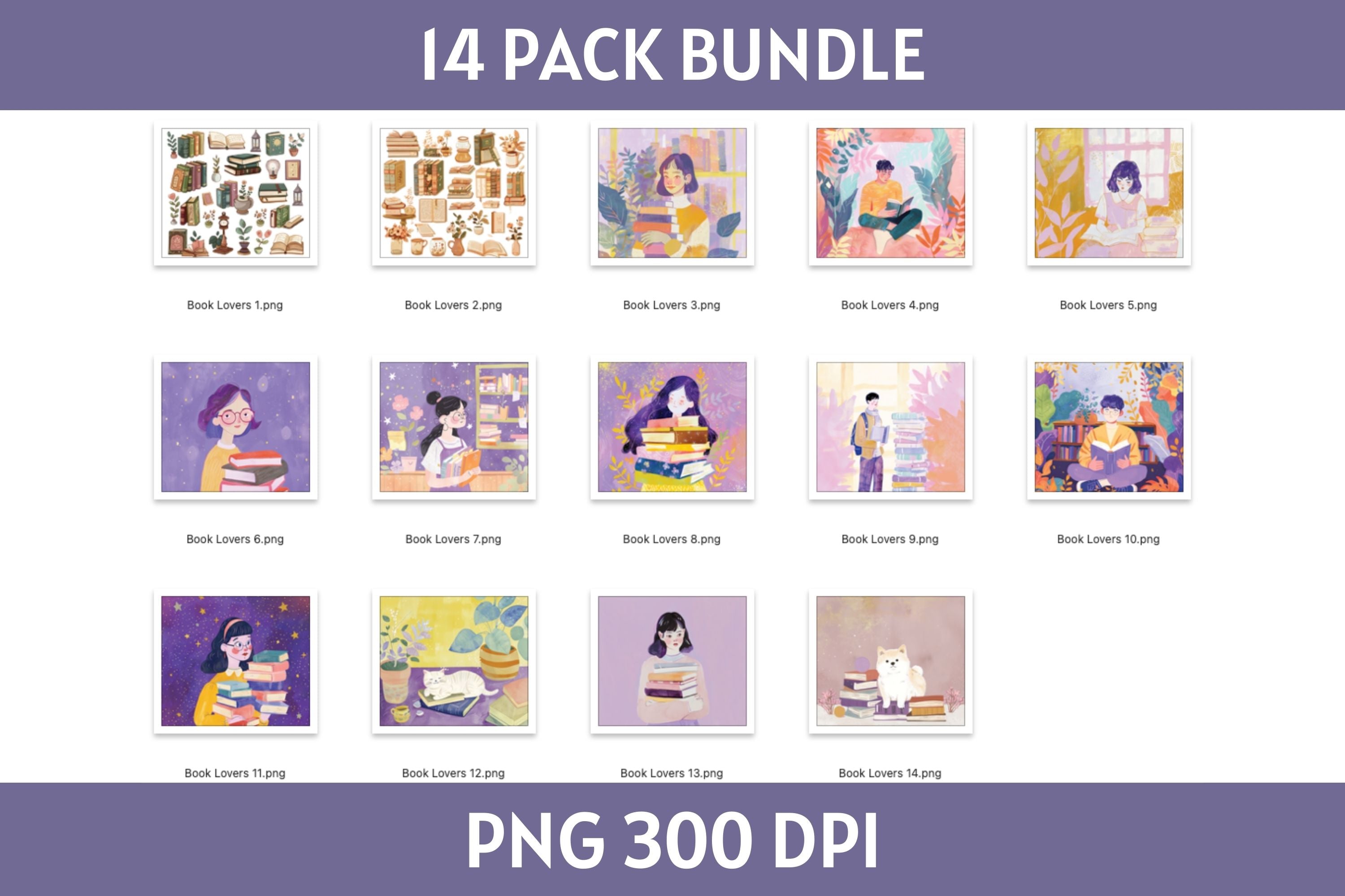 Book Lovers 20 oz Skinny Tumbler Wrap Bundle Sublimation PNG
