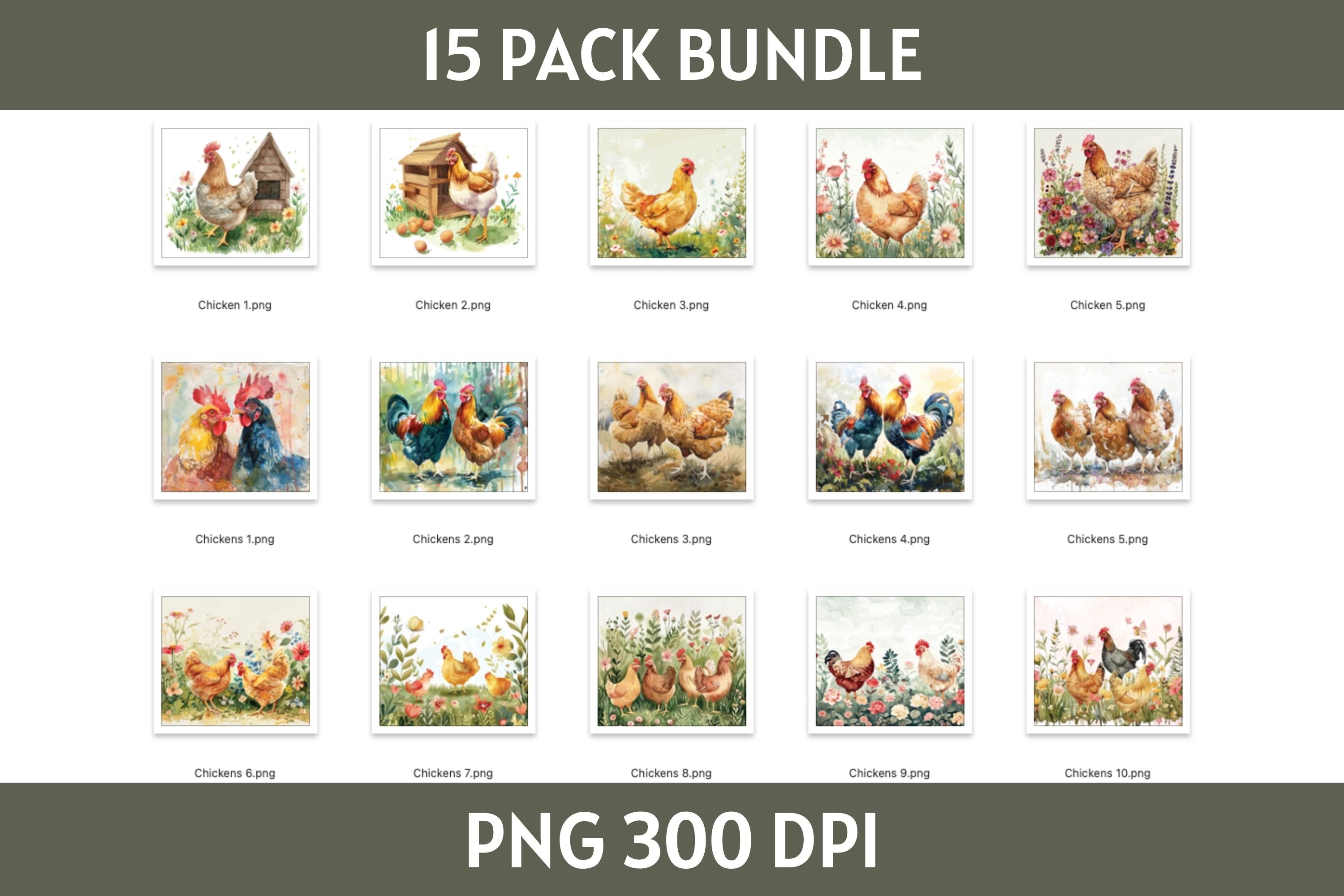Chicken 20 oz Tumbler Wrap Bundle Sublimation PNG