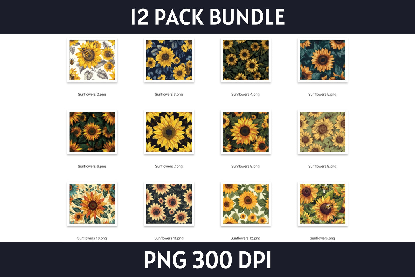 Sunflower Tumbler Sublimation Bundle PNG 20 oz