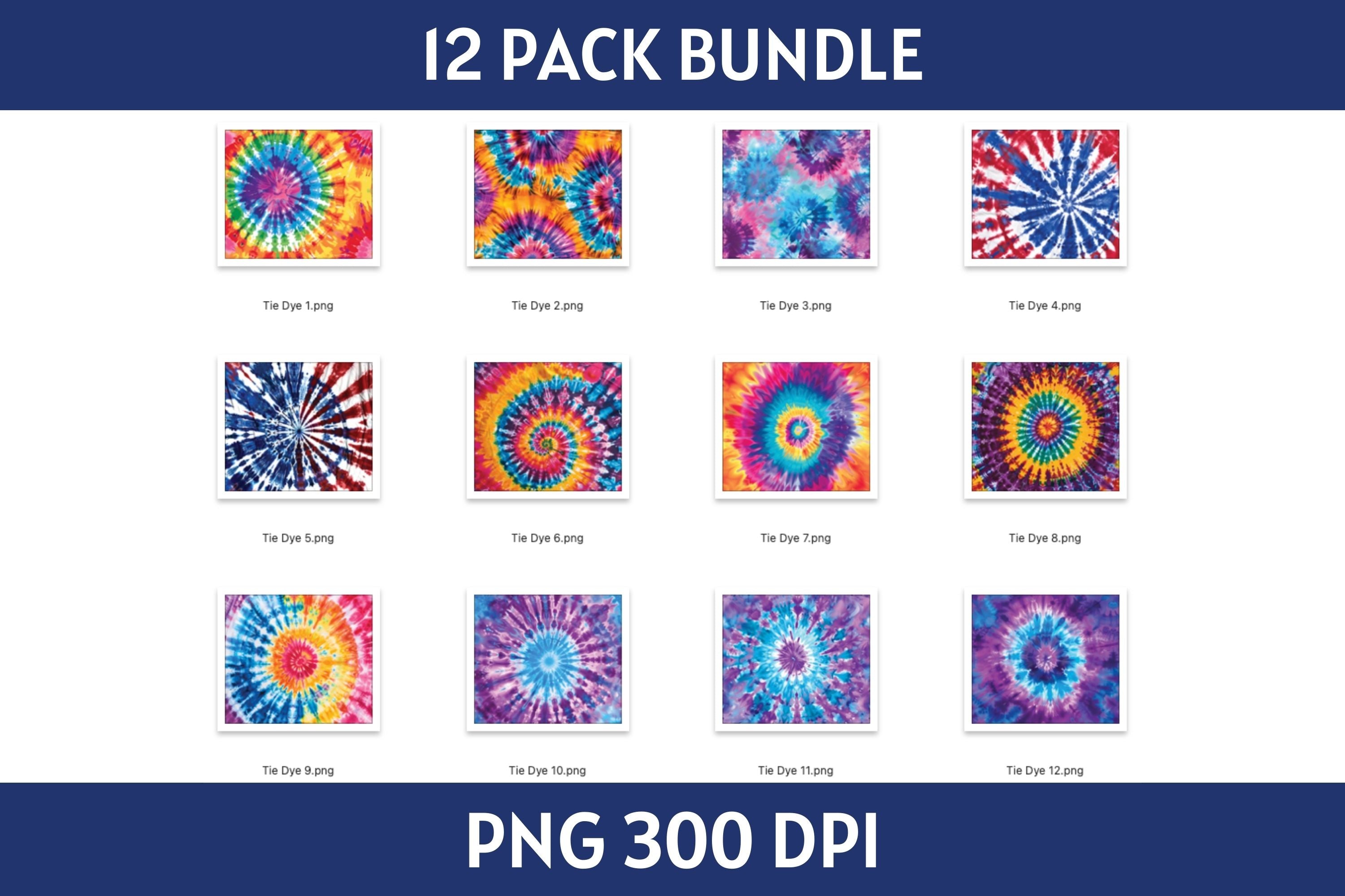 Tie Dye Tumbler Sublimation Bundle PNG 20 oz