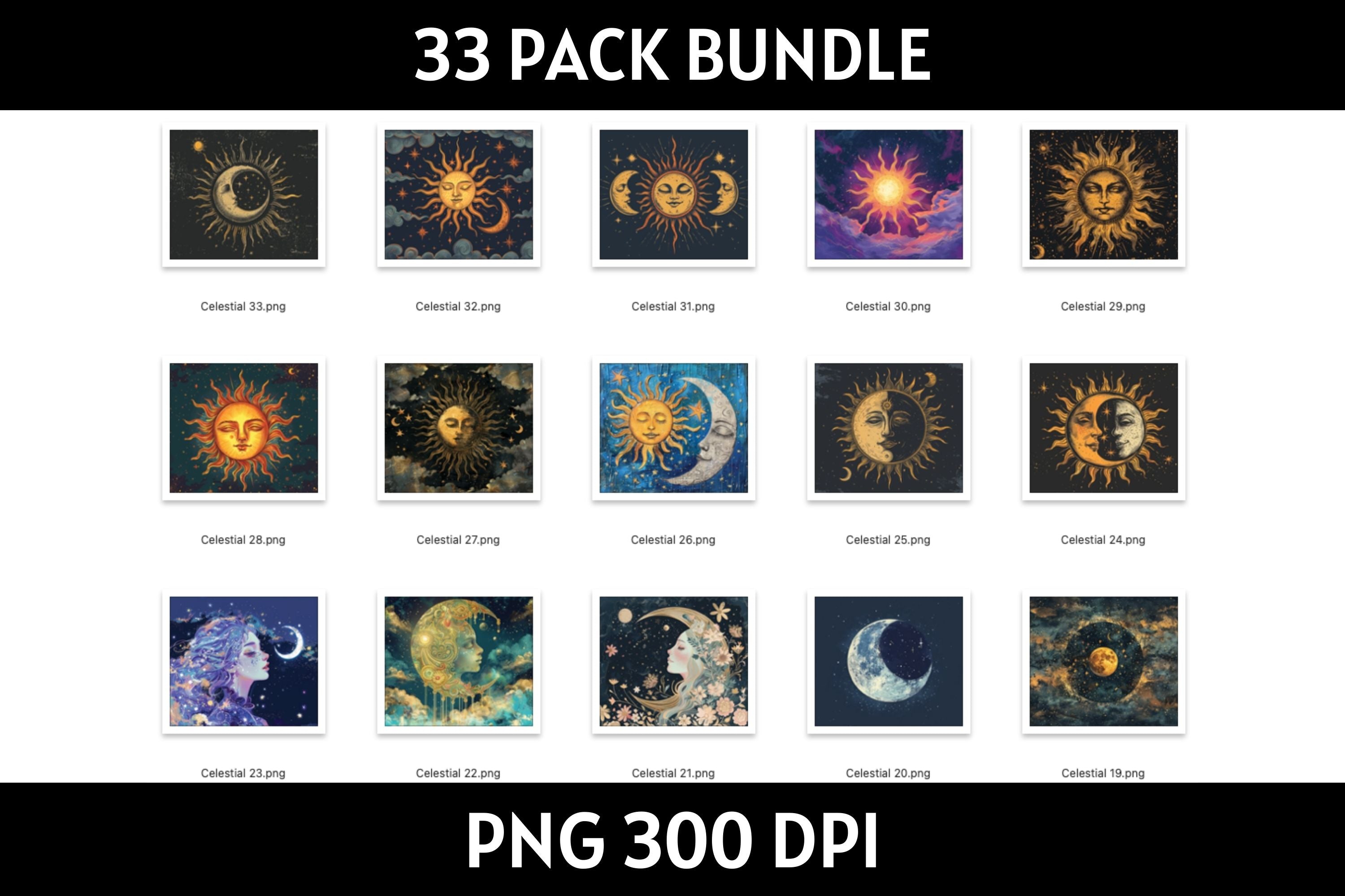 Celestial Tumbler Sublimation Bundle PNG 20 oz