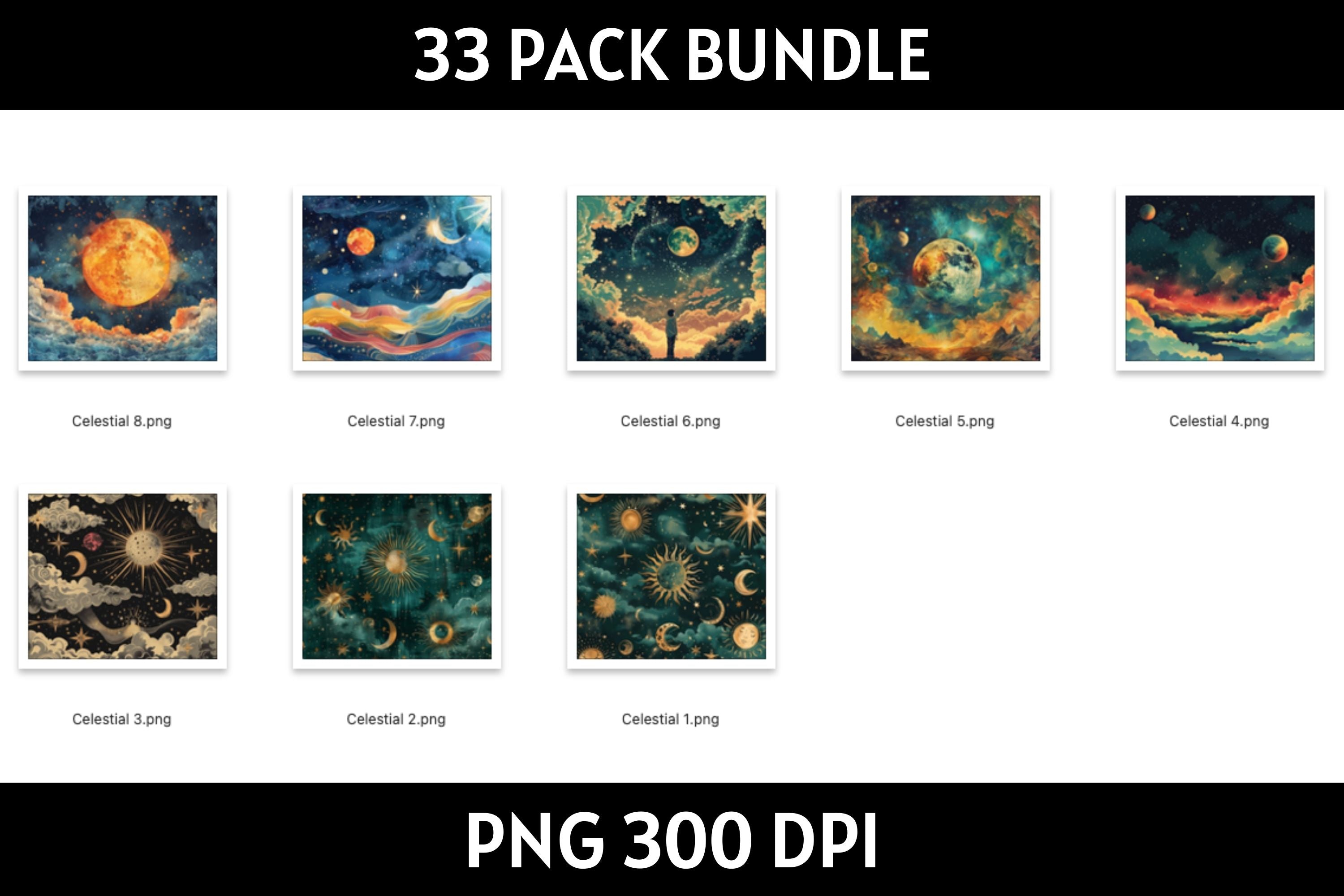 Celestial Tumbler Sublimation Bundle PNG 20 oz