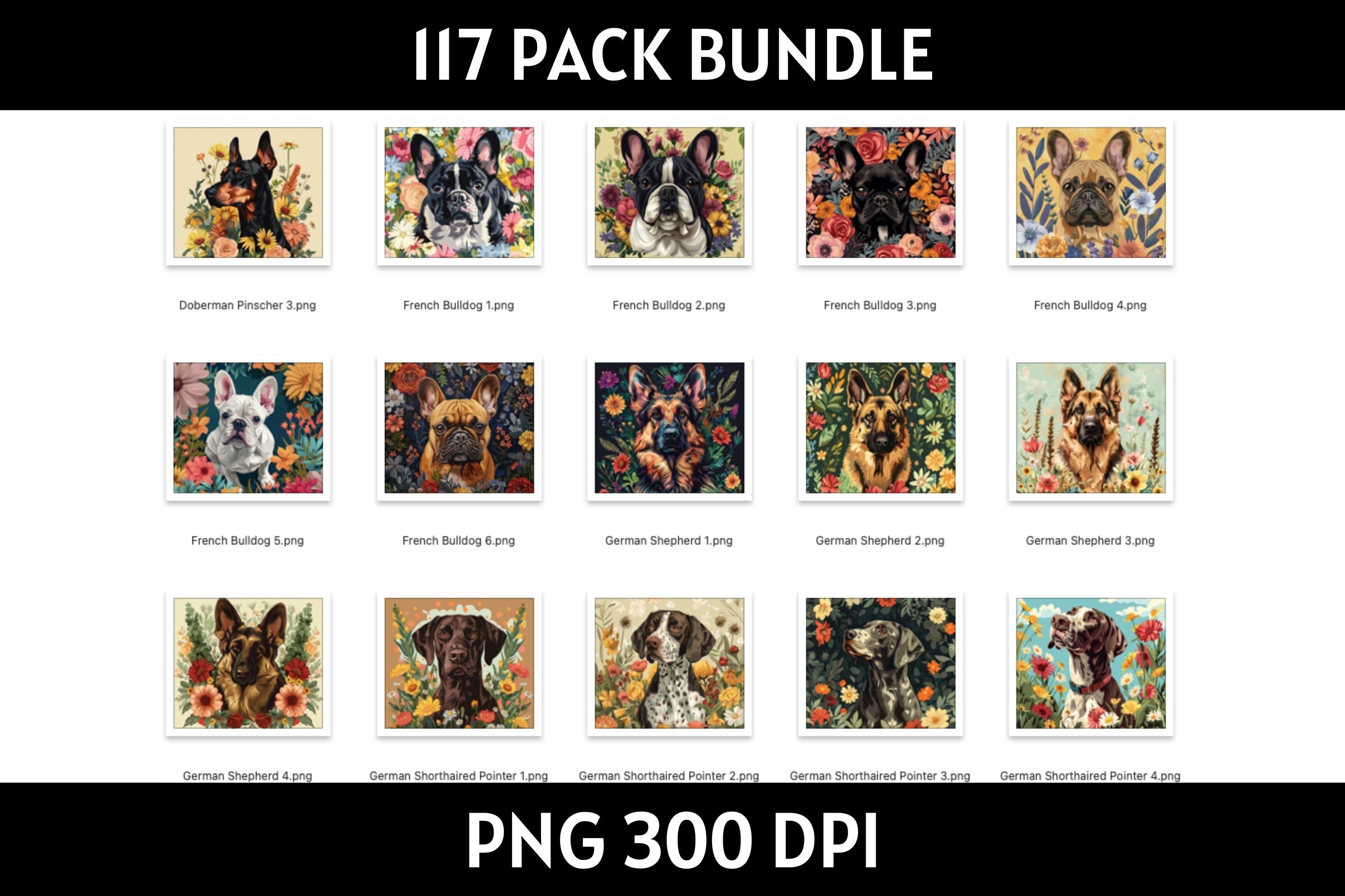 Dog Illustration Tumbler Sublimation Bundle PNG 20 oz