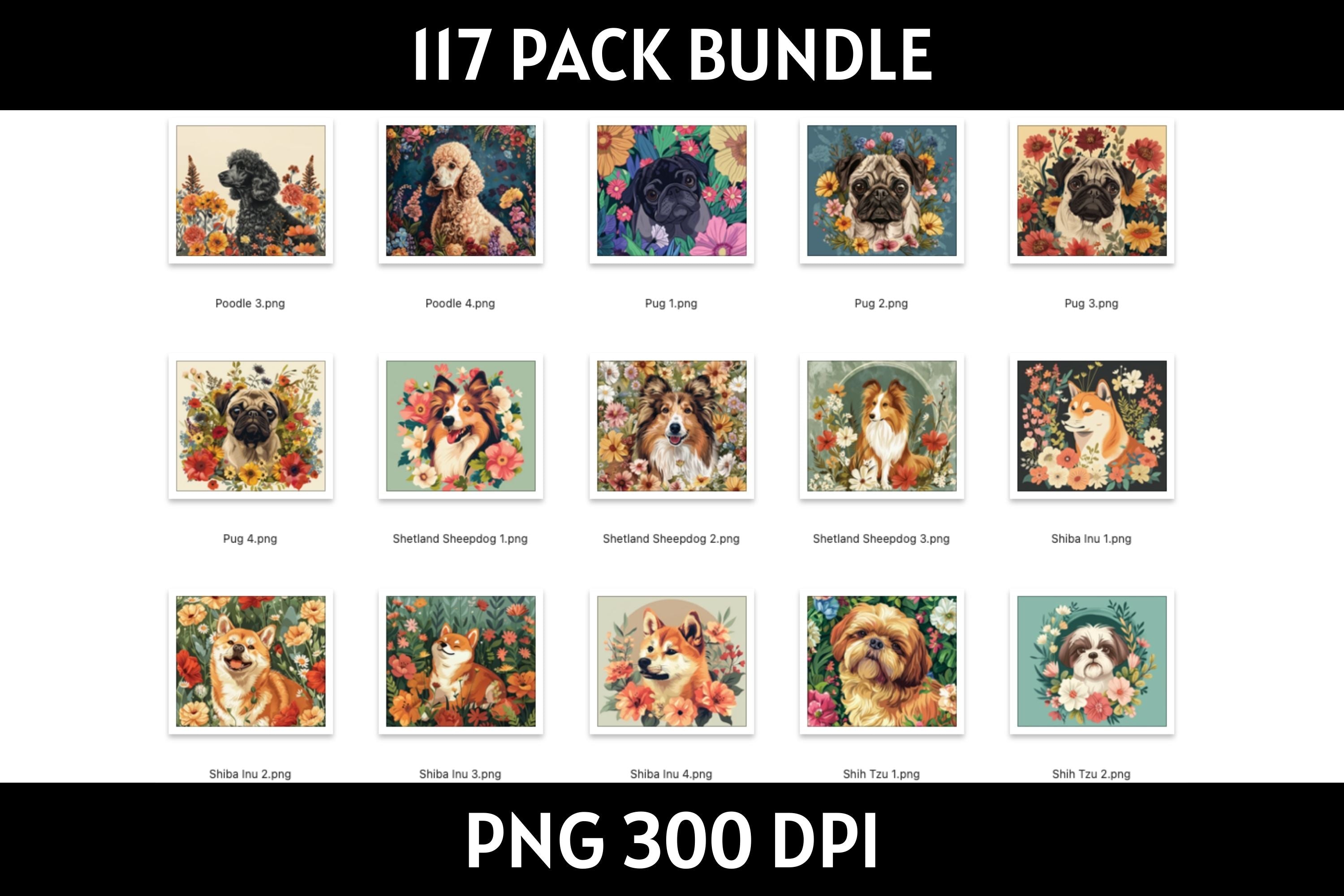 Dog Illustration Tumbler Sublimation Bundle PNG 20 oz
