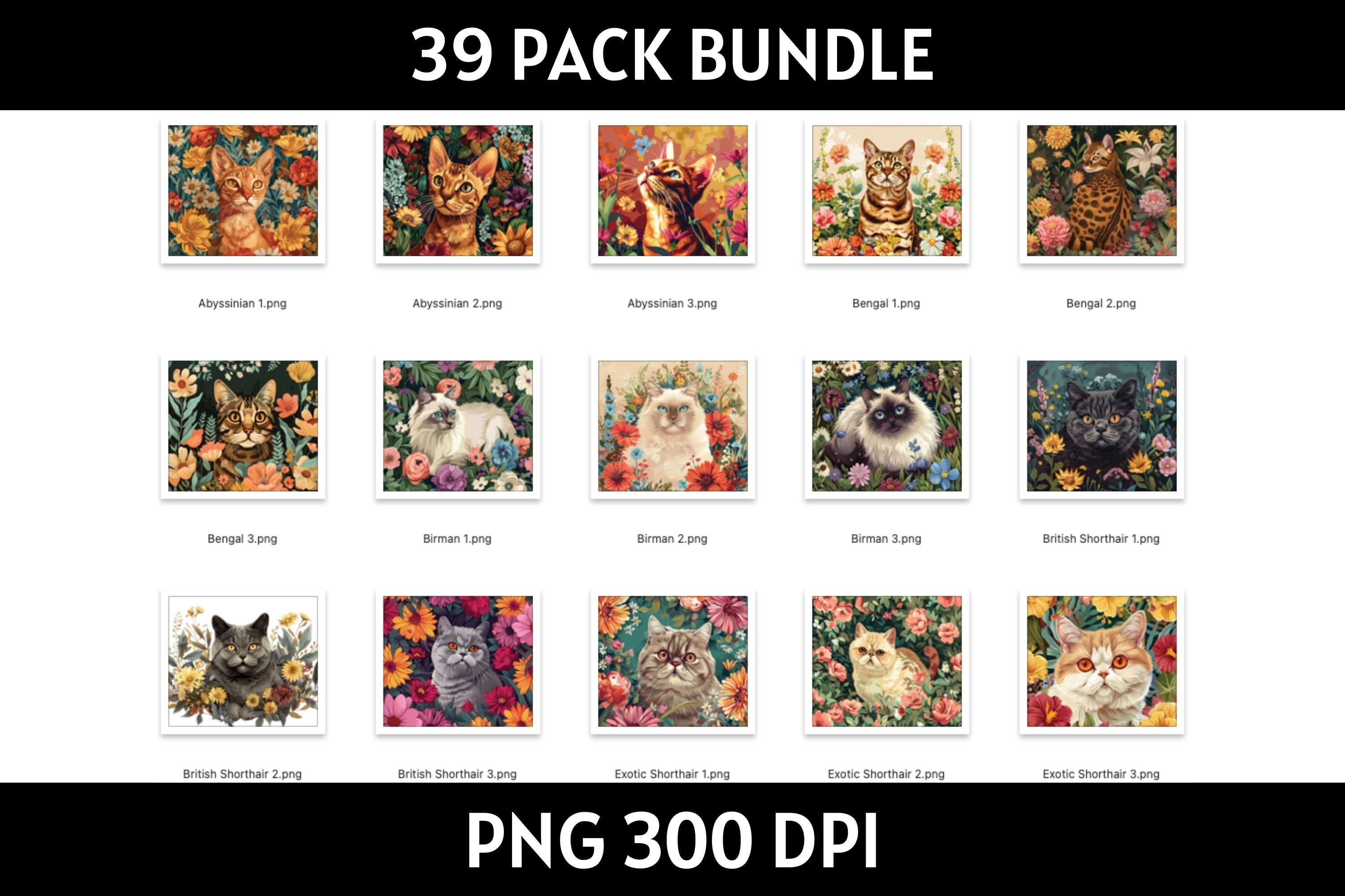 Cat Illustration Tumbler Sublimation Bundle PNG 20 oz