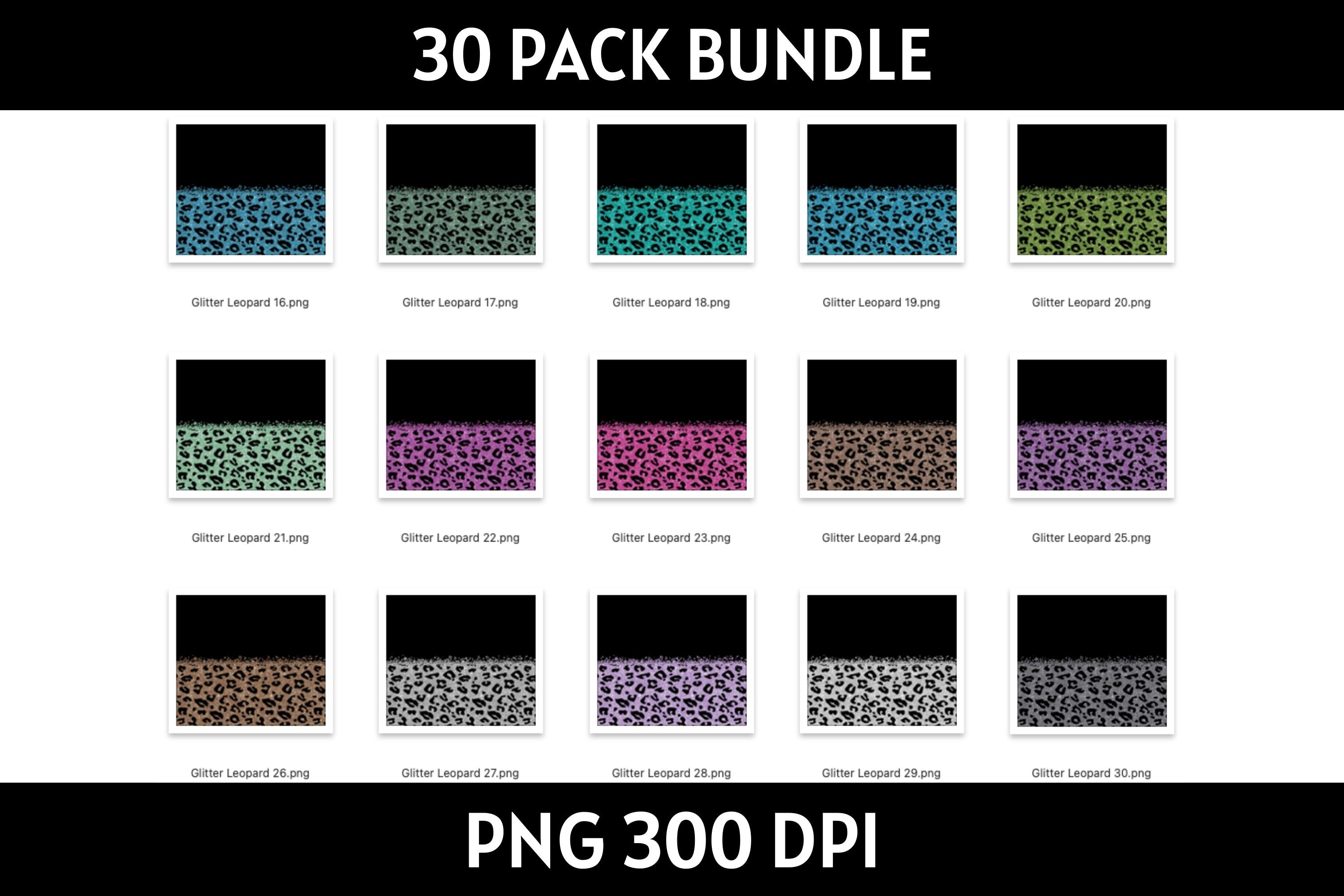 Glitter Leopard Tumbler Sublimation Bundle PNG 20 oz