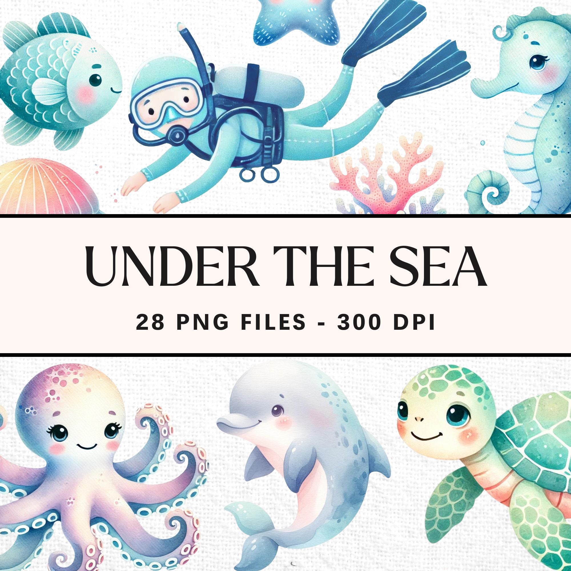 Under the Sea Clipart Sublimation Bundle