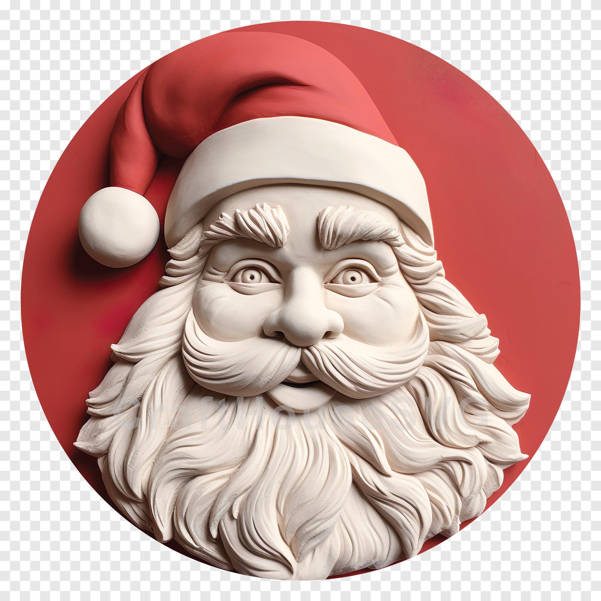 Santa 3D Ornament Christmas Sublimation Design PNG