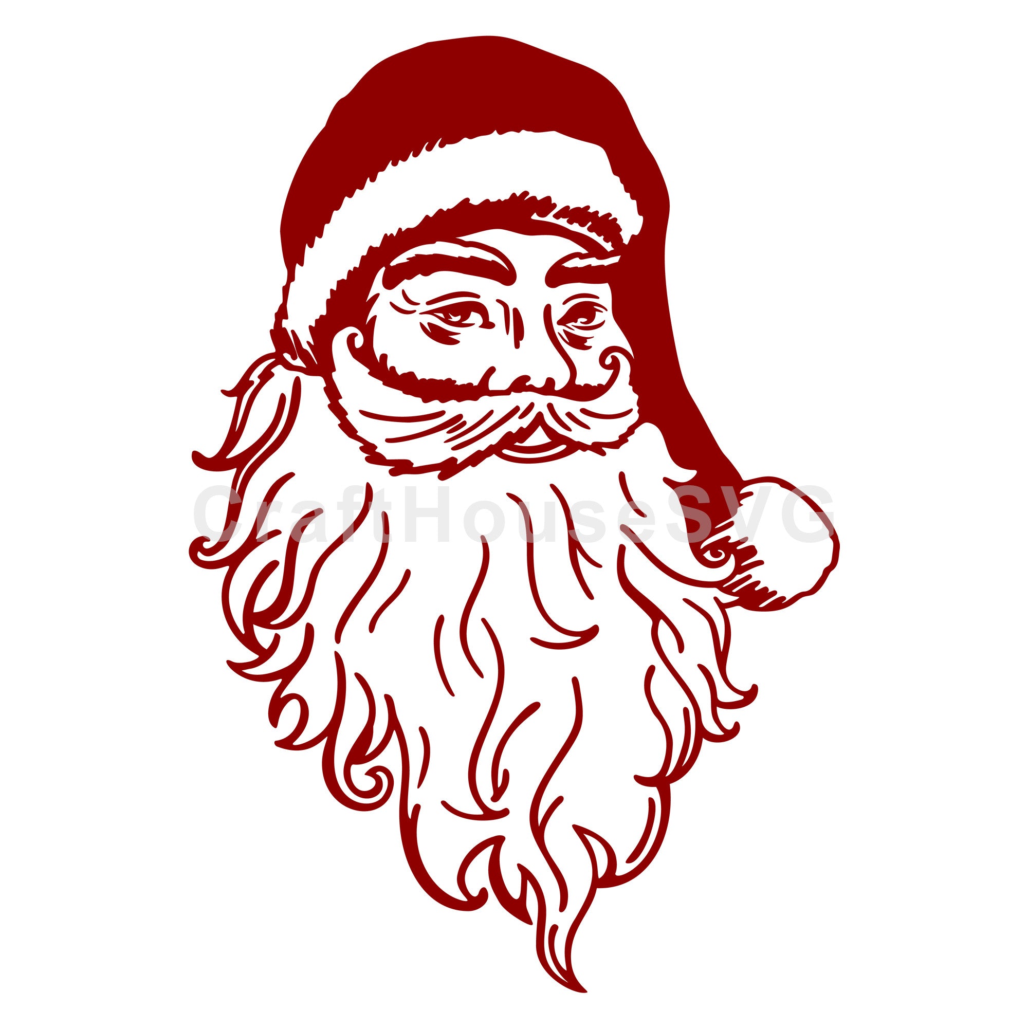 Vintage Santa with Elegant Beard SVG