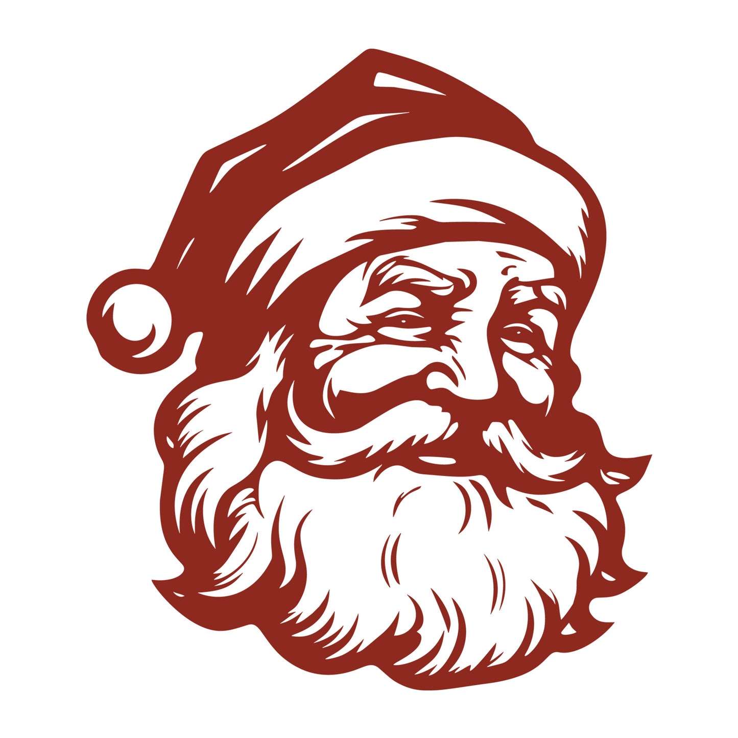 Santa SVG design for Cricut, Silhouette, laser cutting, vinyl, sublimation, and Christmas craft projects.