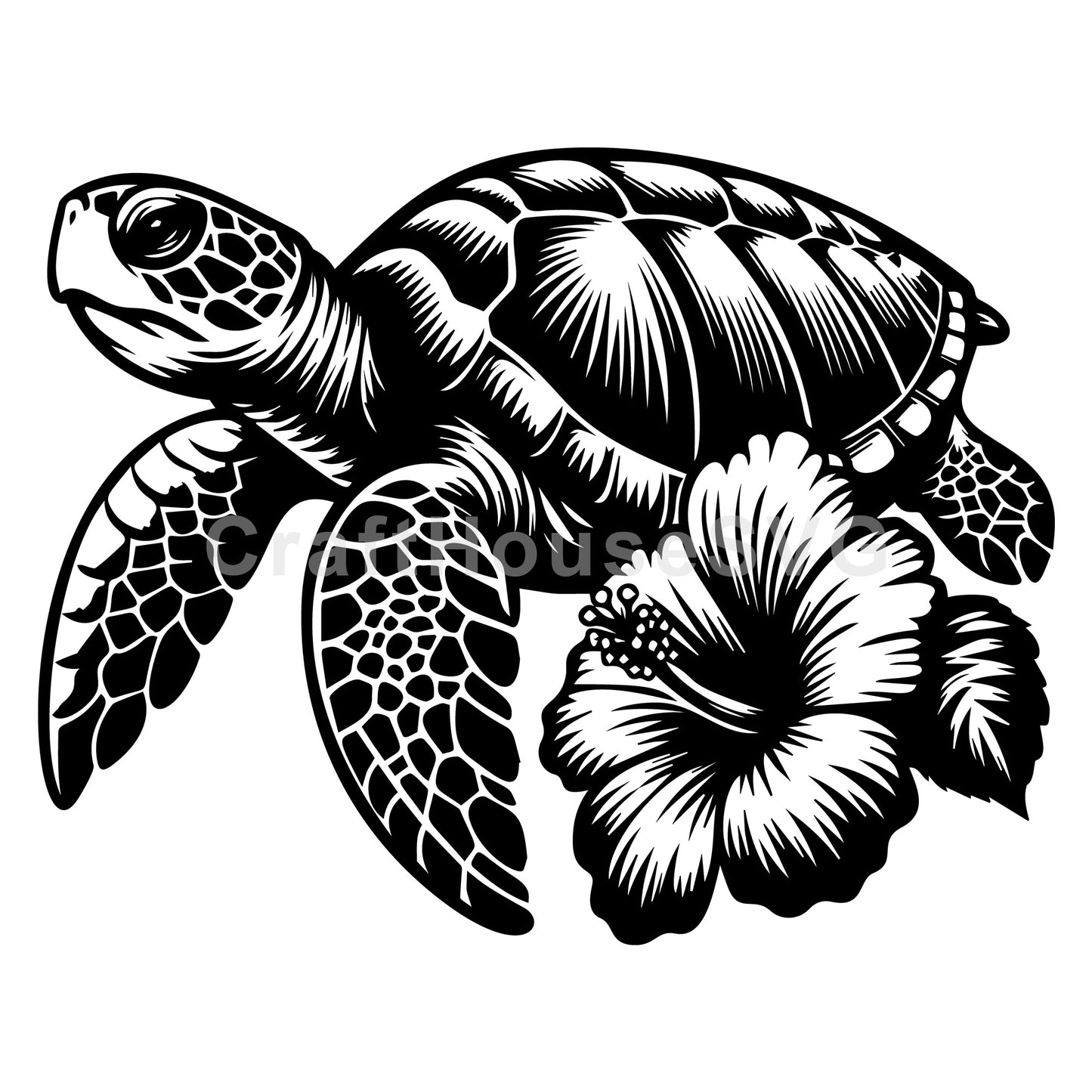 Sea Turtle Floral SVG