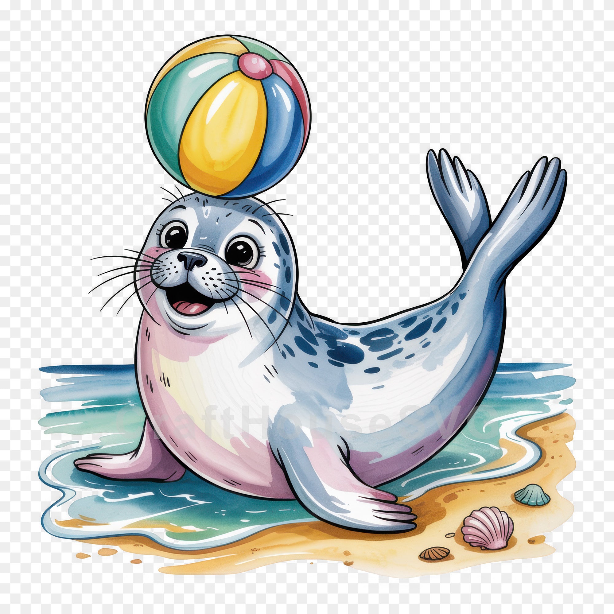 Cute Summer Animals Clipart Bundle