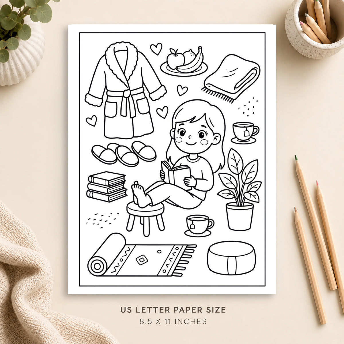 Self Care Day Coloring Page 1