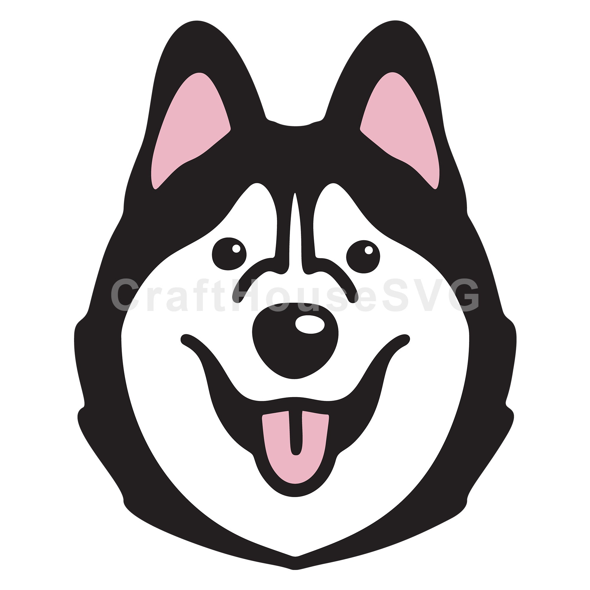 Siberian Husky SVG Cartoon Layered