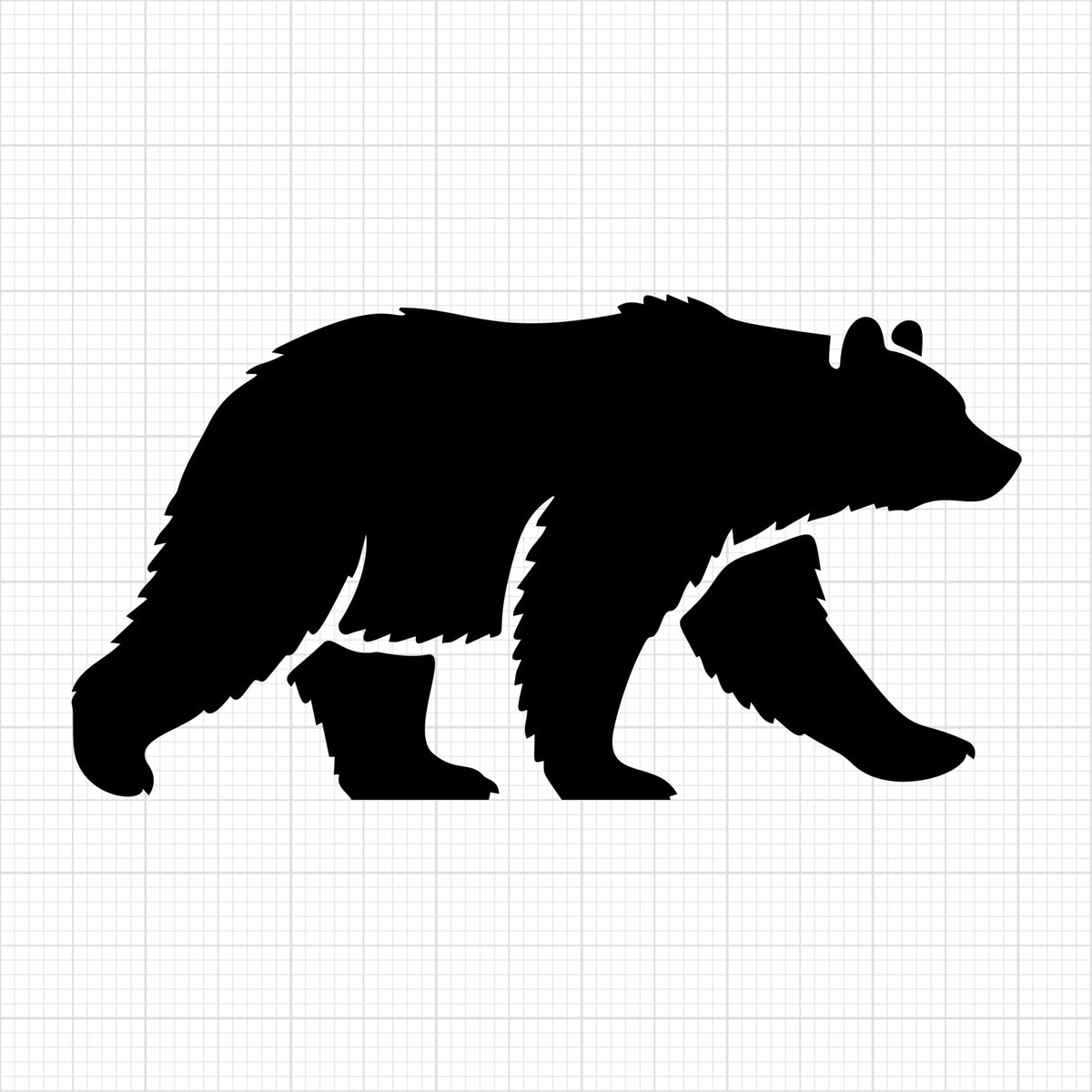 Simple Bear Walking Silhouette