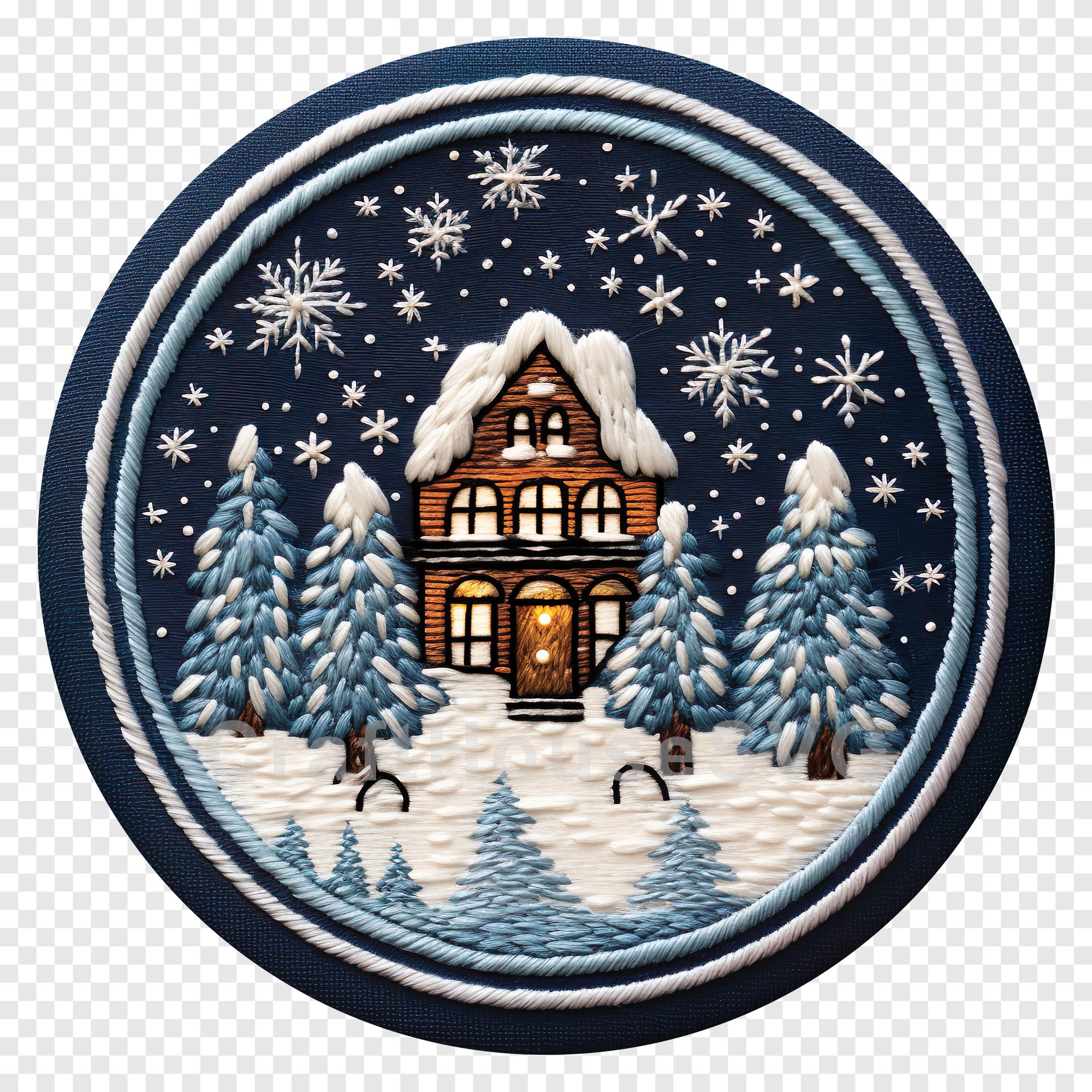 Snow Globe Christmas 3D Ornament Sublimation Design PNG