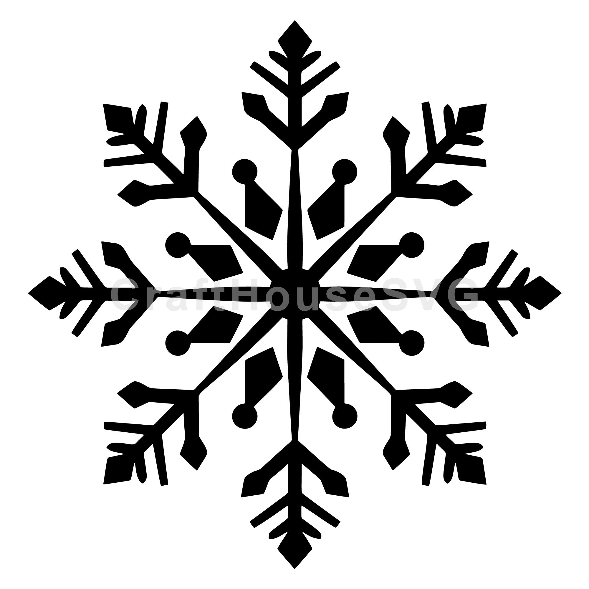 Geometric Branch Snowflake Winter SVG