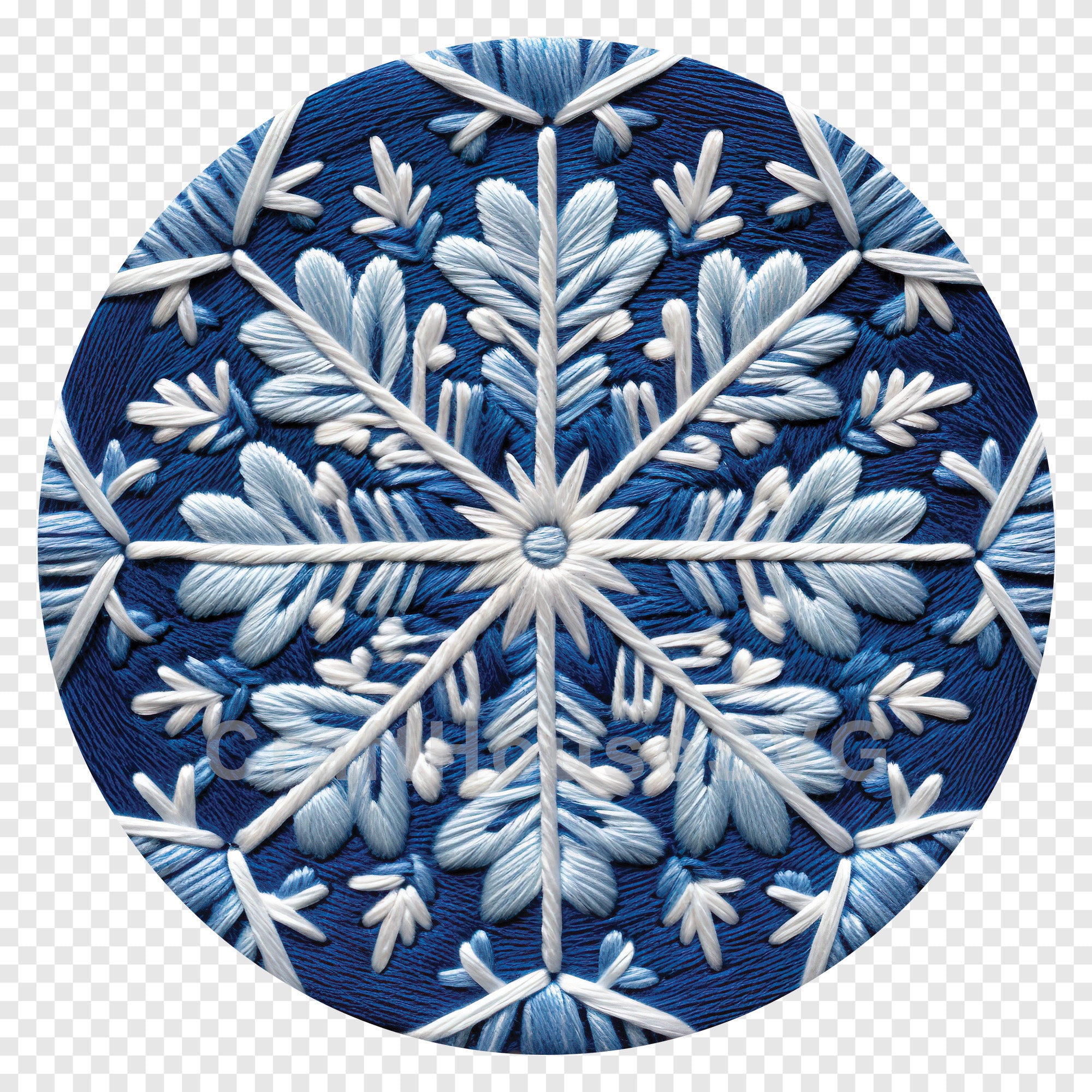 Snowflake Christmas 3D Ornament Sublimation Design PNG