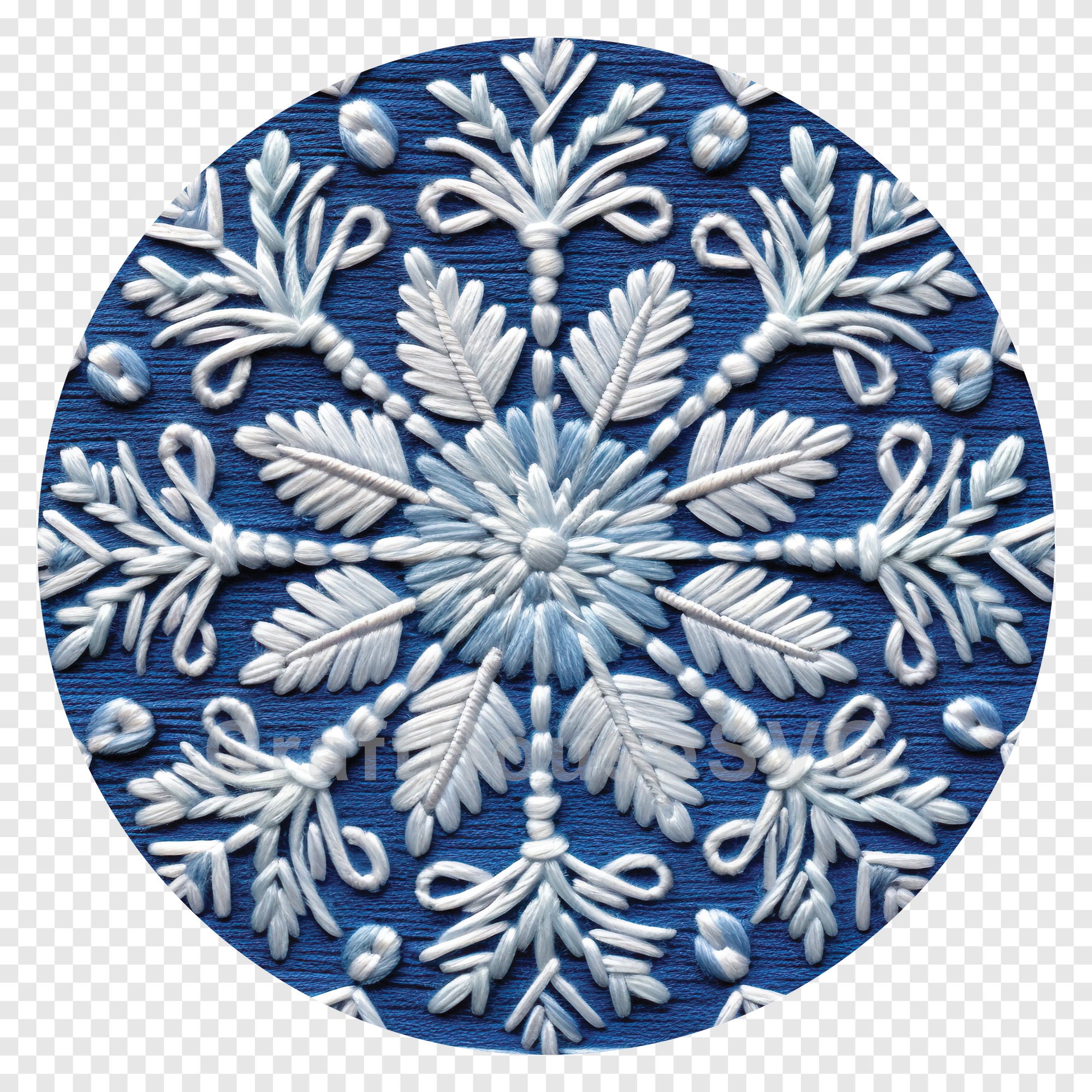 Snowflake Christmas 3D Ornament Sublimation Design PNG