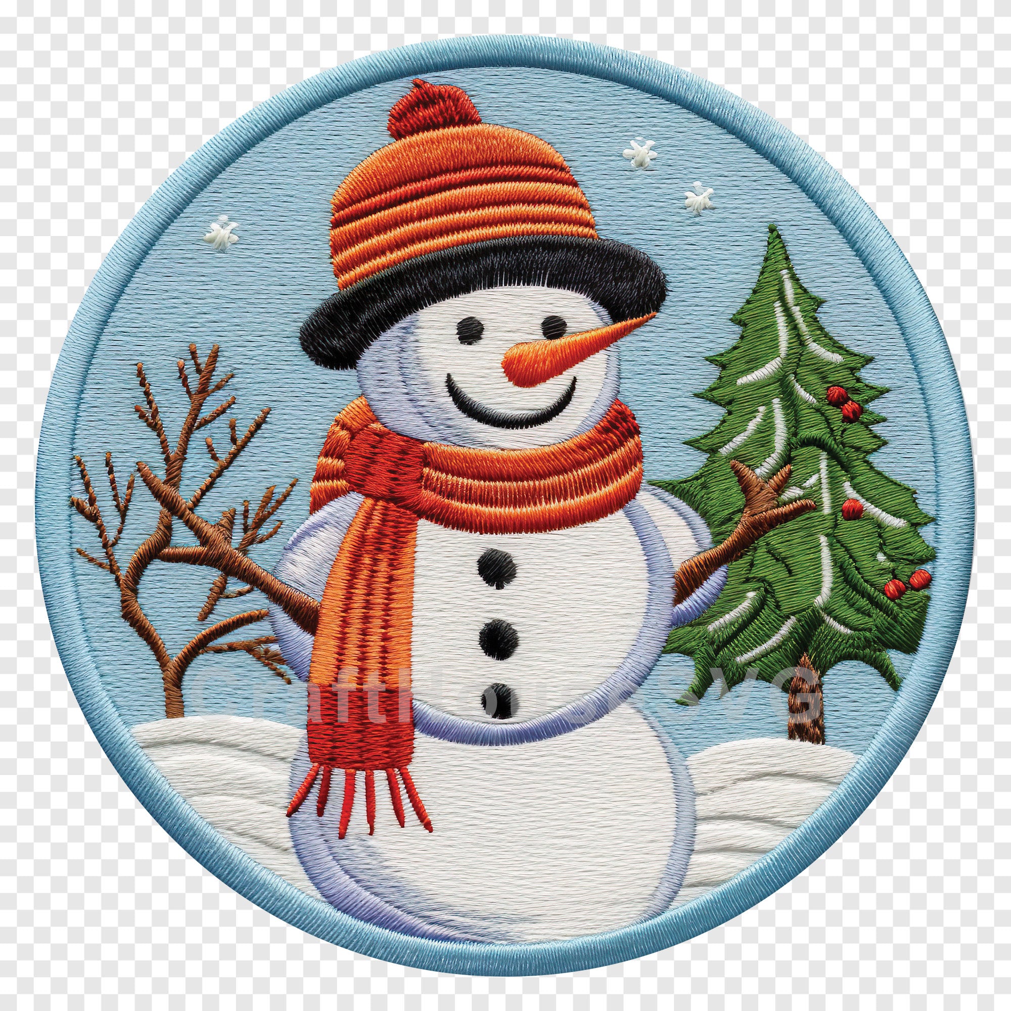 Snowman Christmas 3D Ornament Sublimation Design PNG