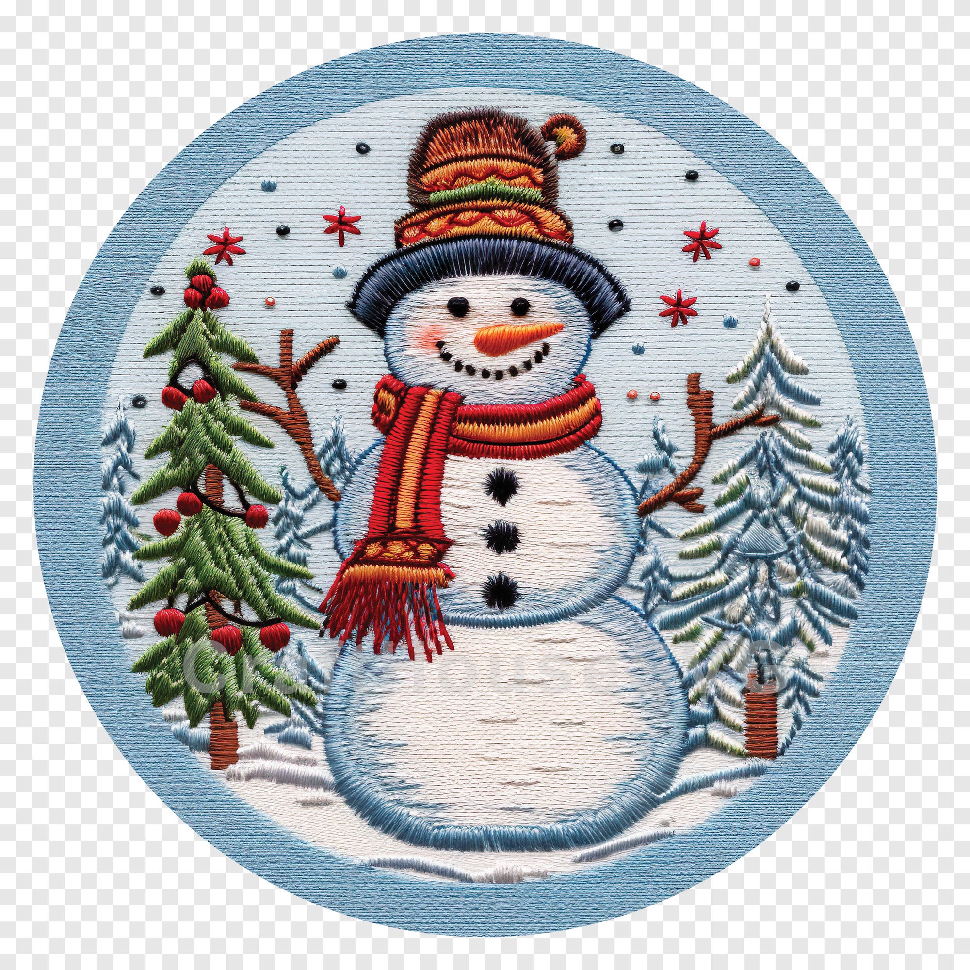 Snowman Christmas 3D Ornament Sublimation Design PNG