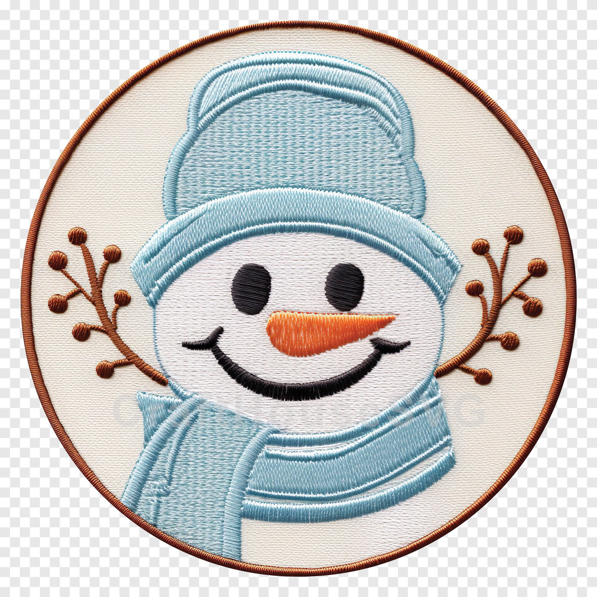 Snowman Face Christmas 3D Ornament Sublimation Design PNG