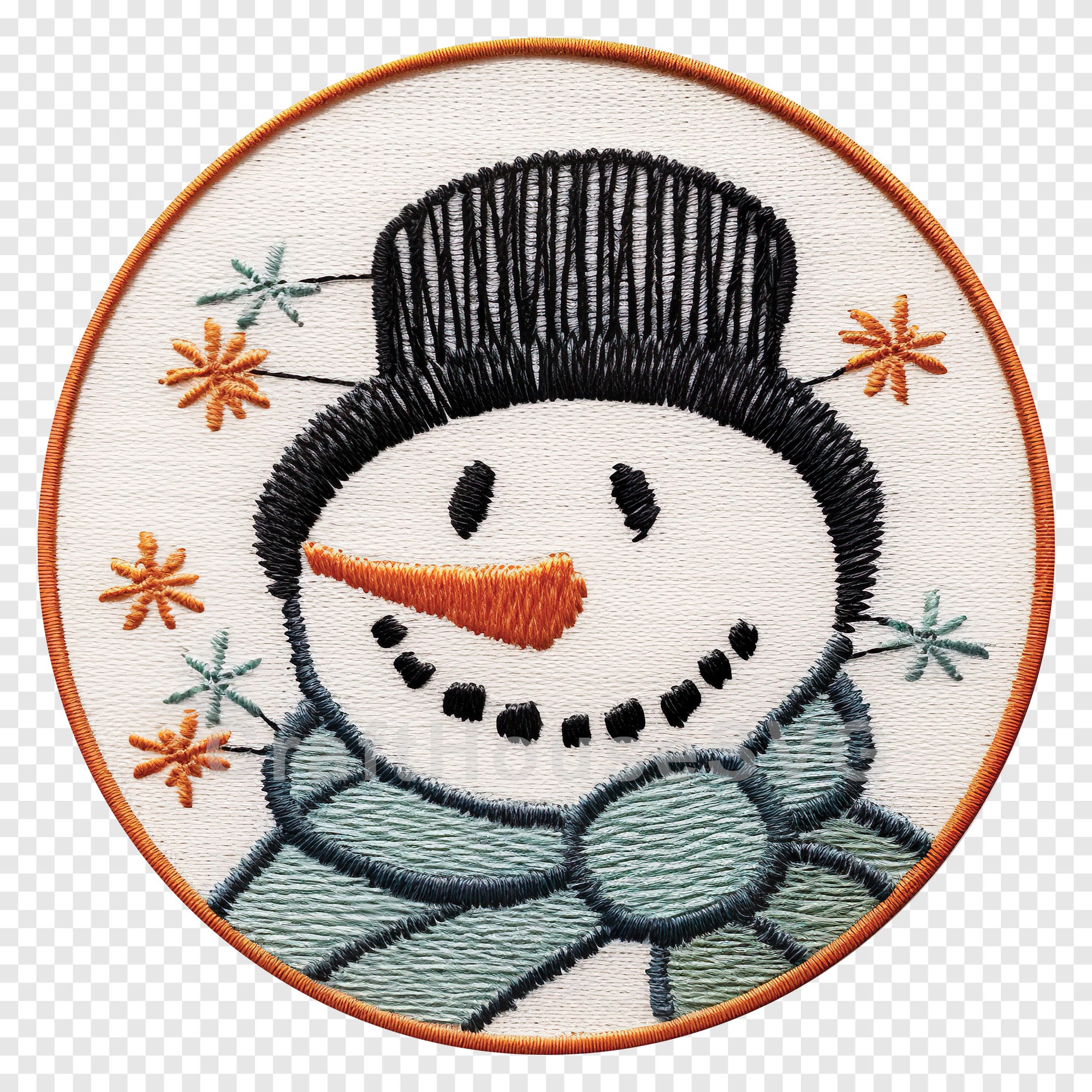 Snowman Face Christmas 3D Ornament Sublimation Design PNG