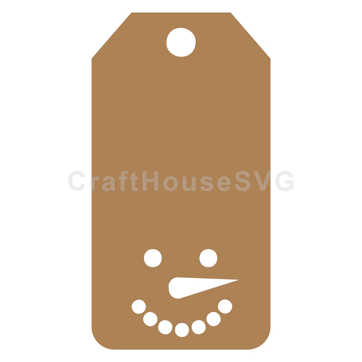 Snowman Face Gift Tag SVG