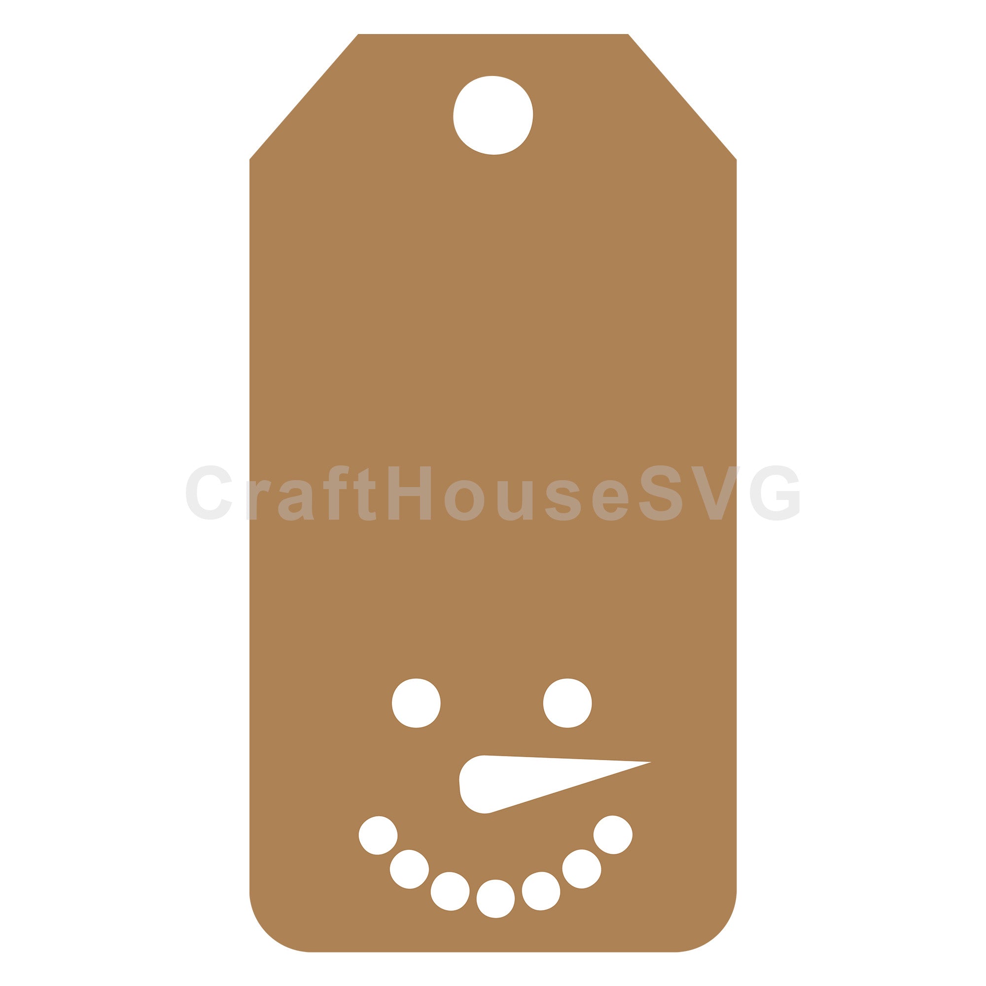 Snowman Face Gift Tag SVG