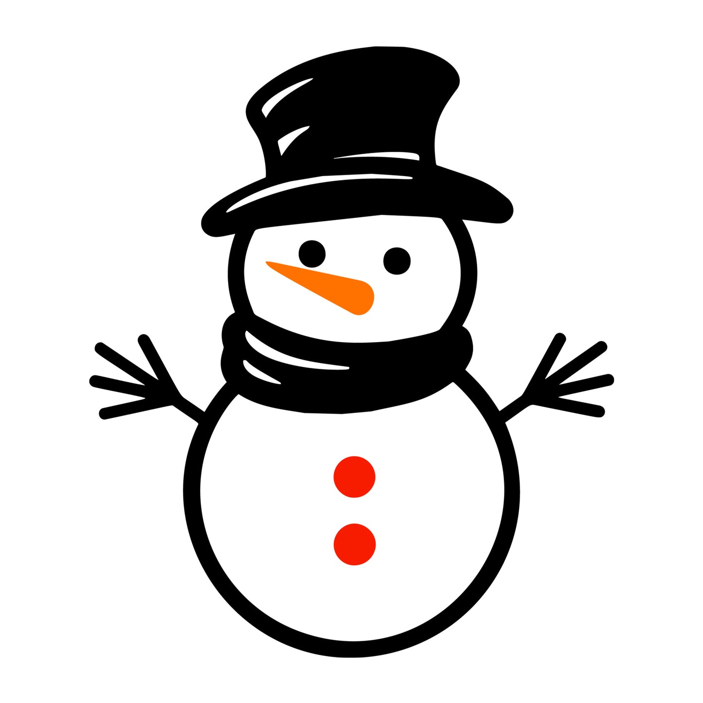 Snowman SVG design for Cricut, Silhouette, laser cutting, vinyl, sublimation, and Christmas winter craft projects.