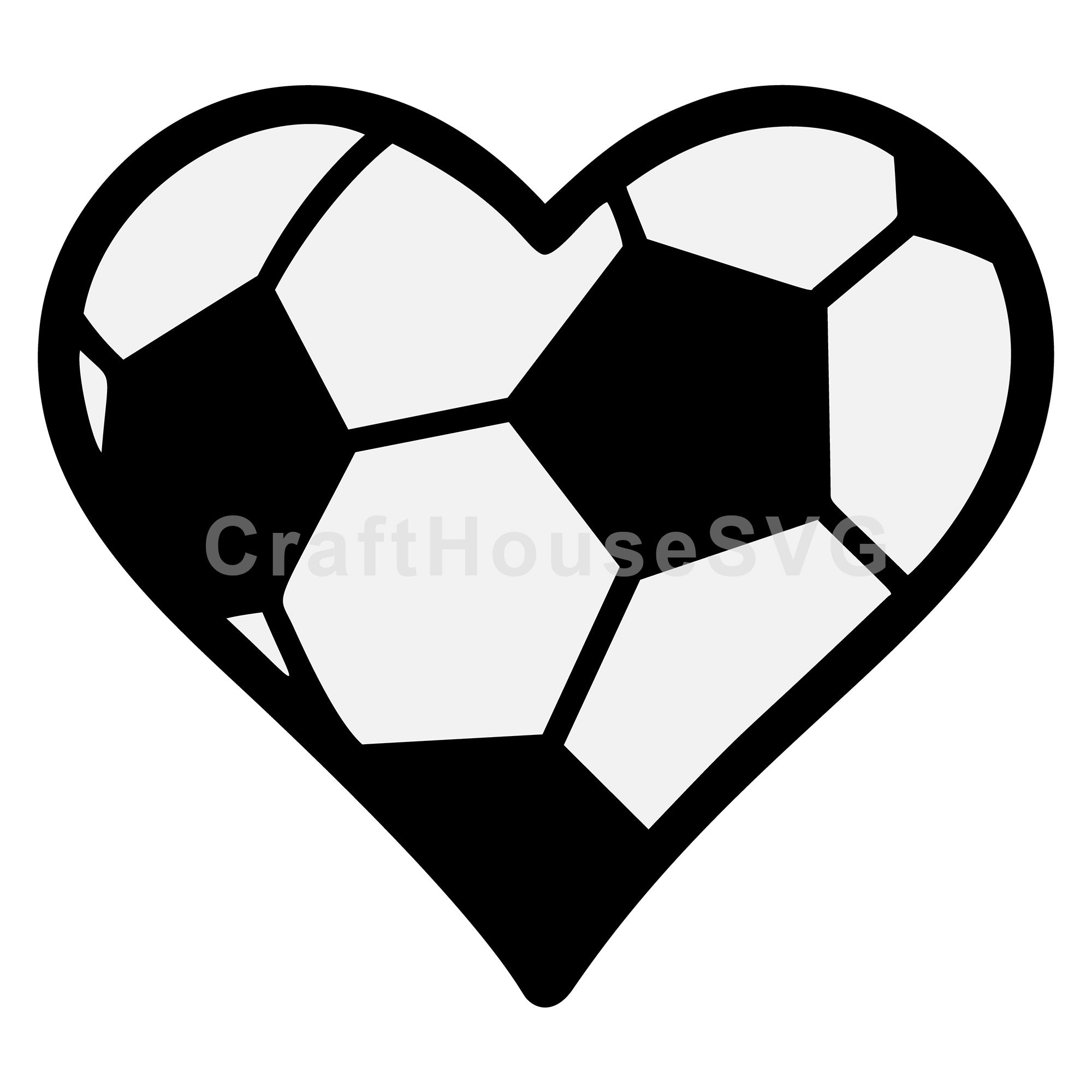 Soccer Heart Layered SVG