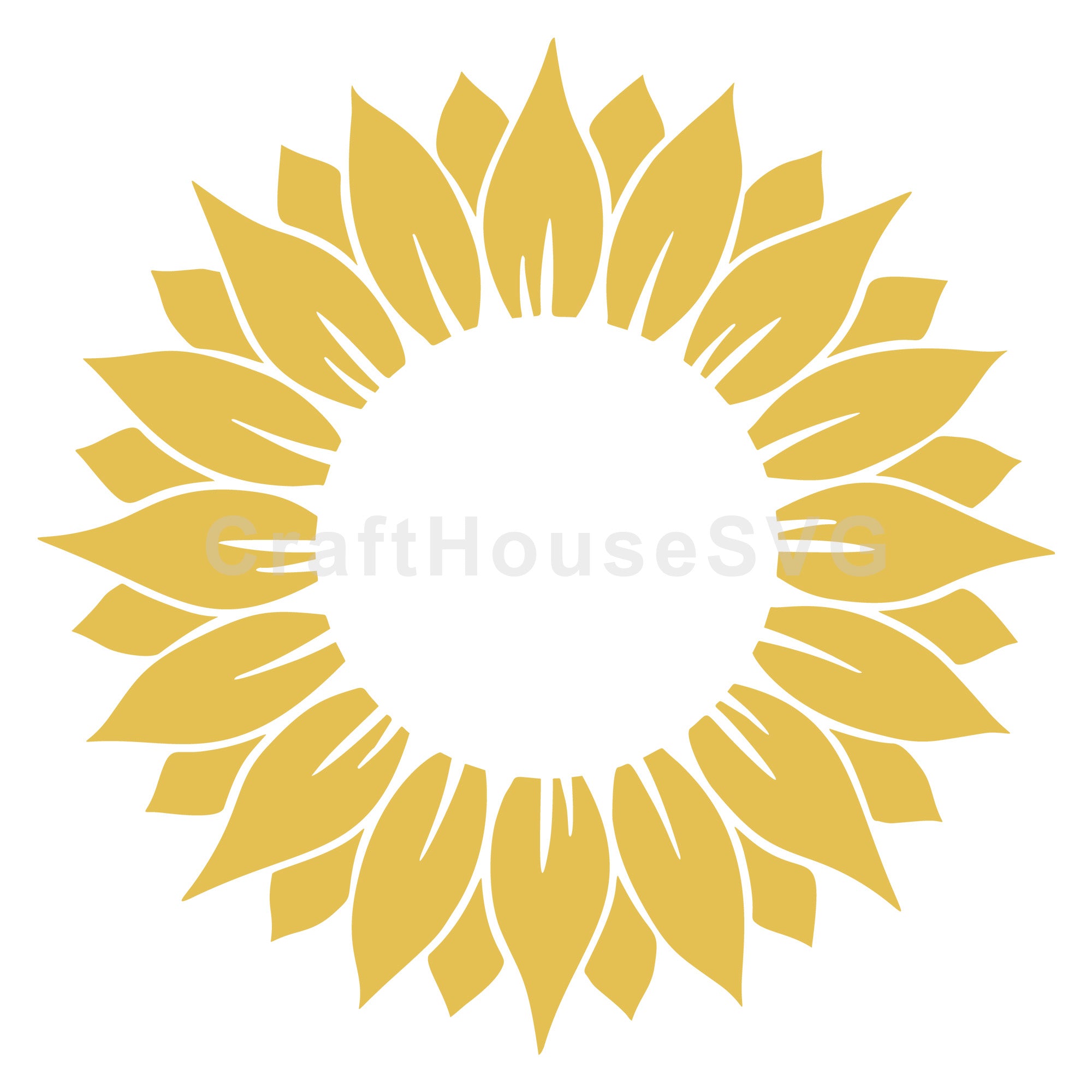 Empty Center Sunflower SVG