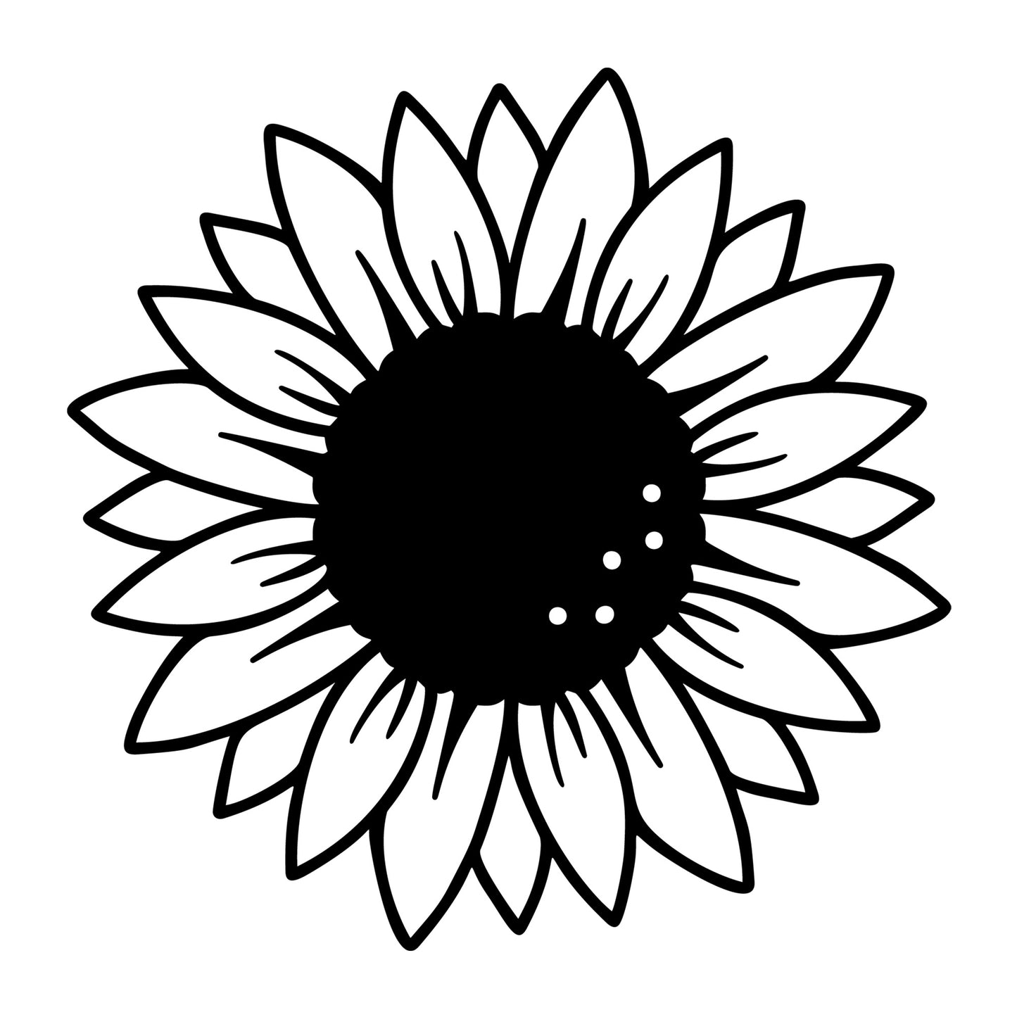 Sunflower SVG design for Cricut, Silhouette, laser cutting, vinyl, sublimation, floral crafts, and DIY projects.