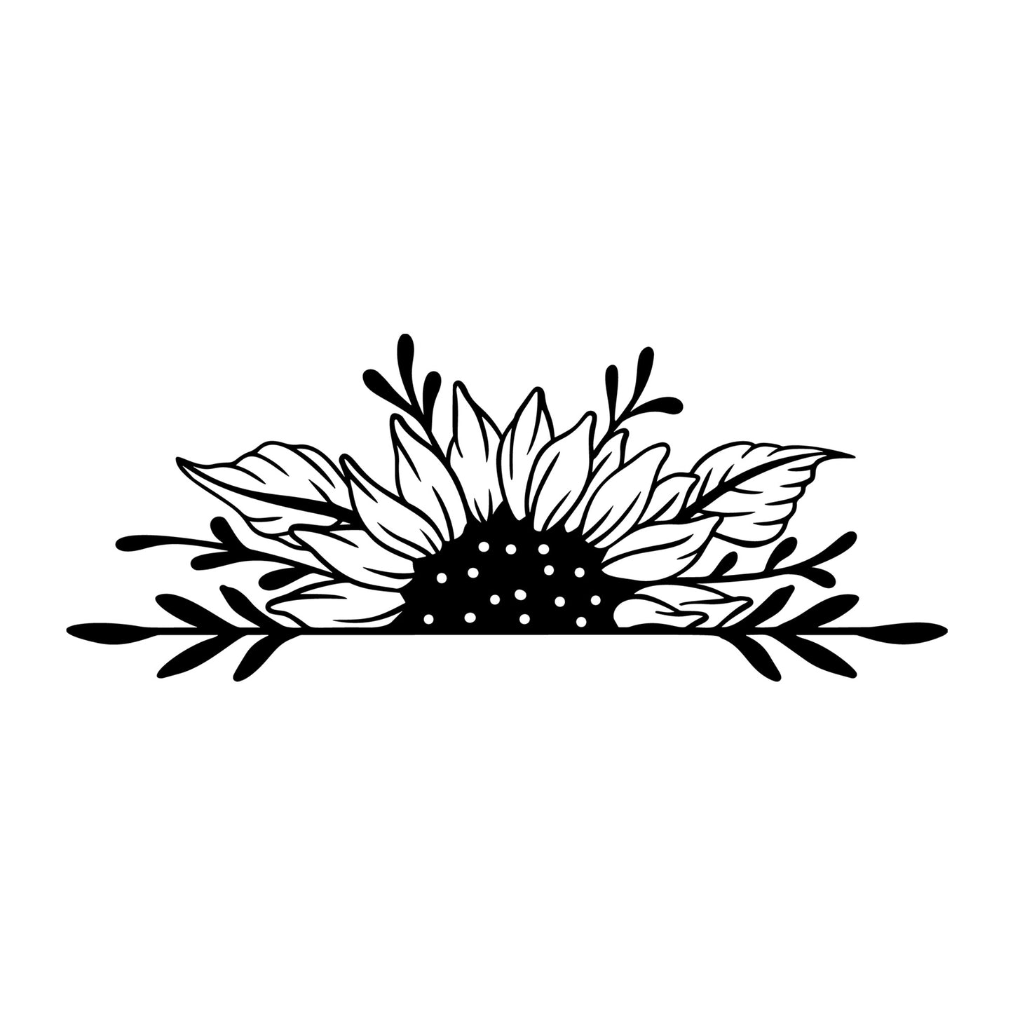 Sunflower SVG design for Cricut, Silhouette, laser cutting, vinyl, sublimation, floral crafts, and DIY projects.