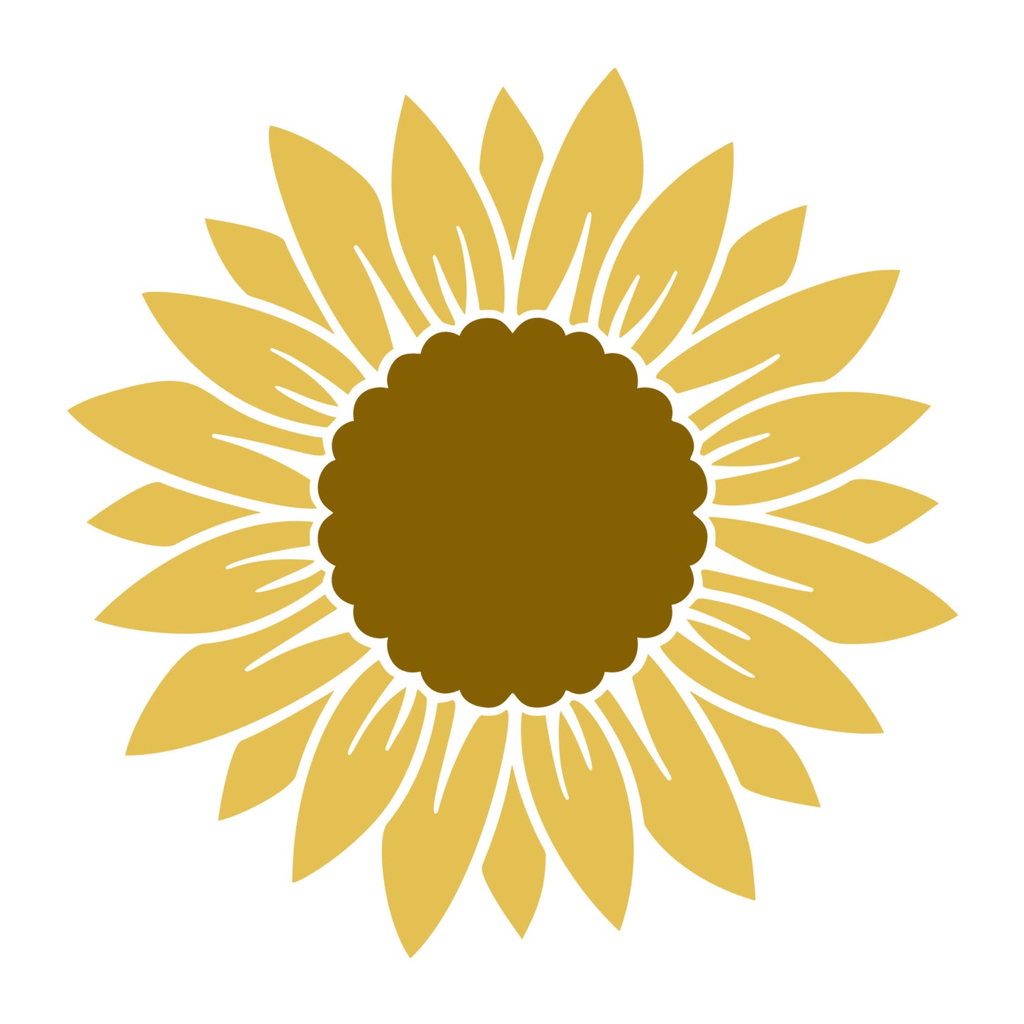 Sunflower SVG design for Cricut, Silhouette, laser cutting, vinyl, sublimation, floral crafts, and DIY projects.