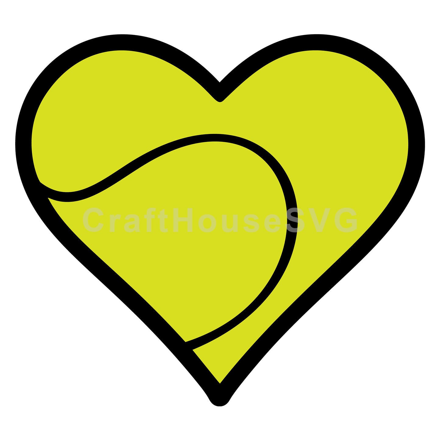 Tennis Heart Layered SVG