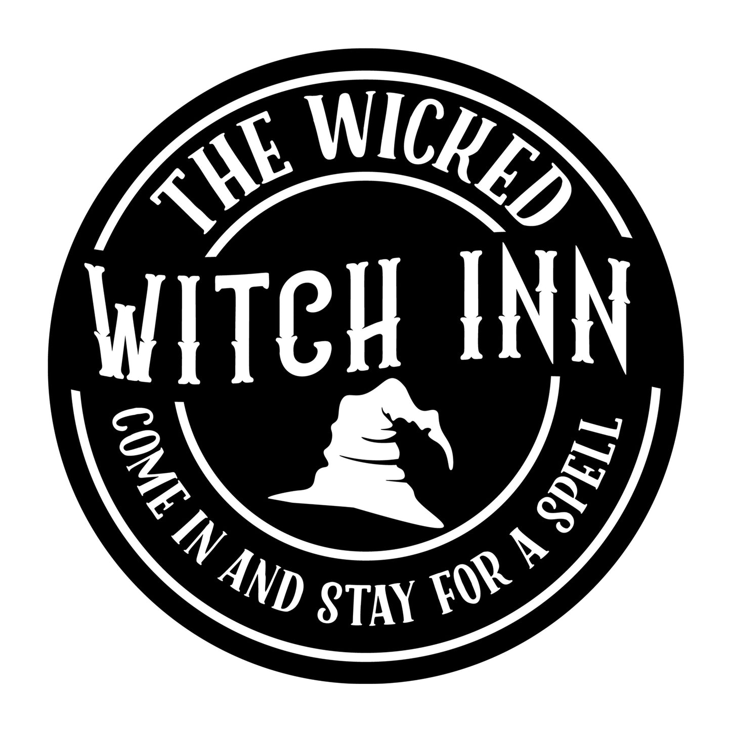 The Wicked Witch Inn SVG design for Cricut, Silhouette, laser cutting, Halloween home decor.