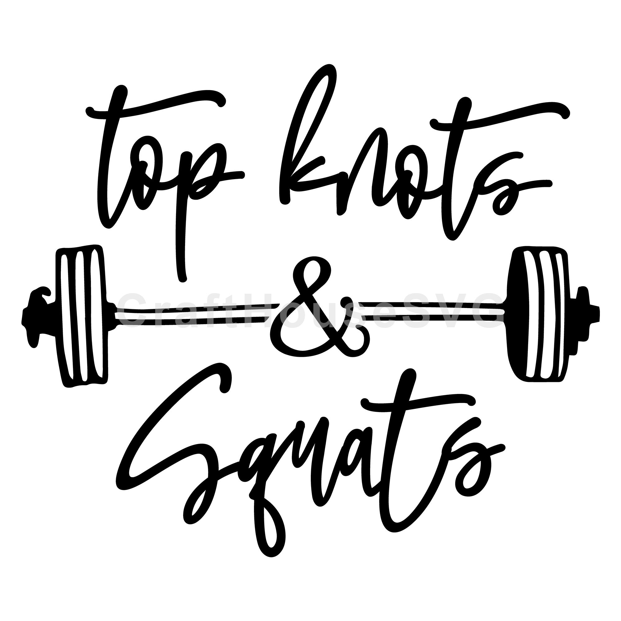Top knots and squats SVG | A Gym SVG cut file | M44F